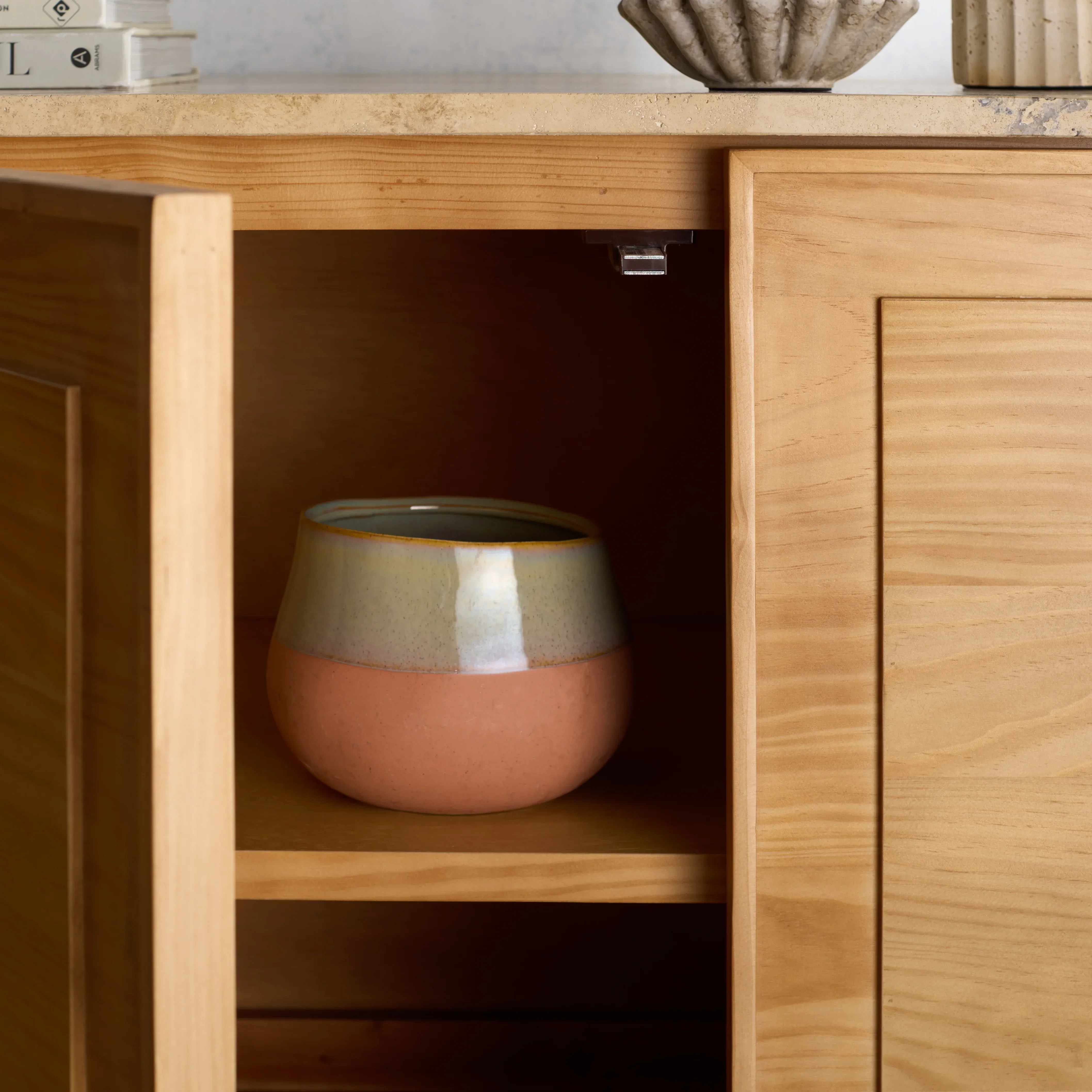 Debrianna Travertine Top Sideboard - Image 2