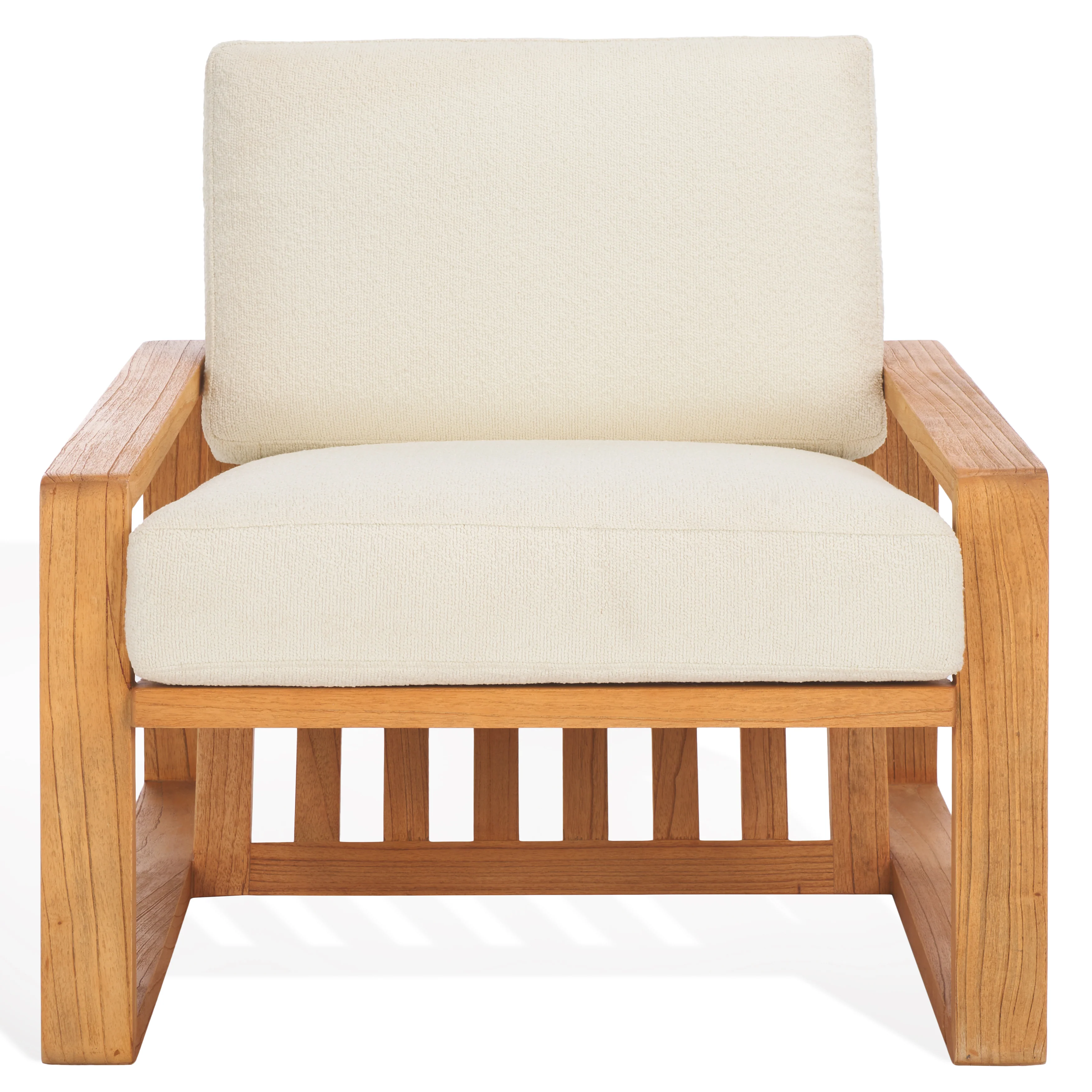 Decarlo Boucle Wooden Frame Accent Chair