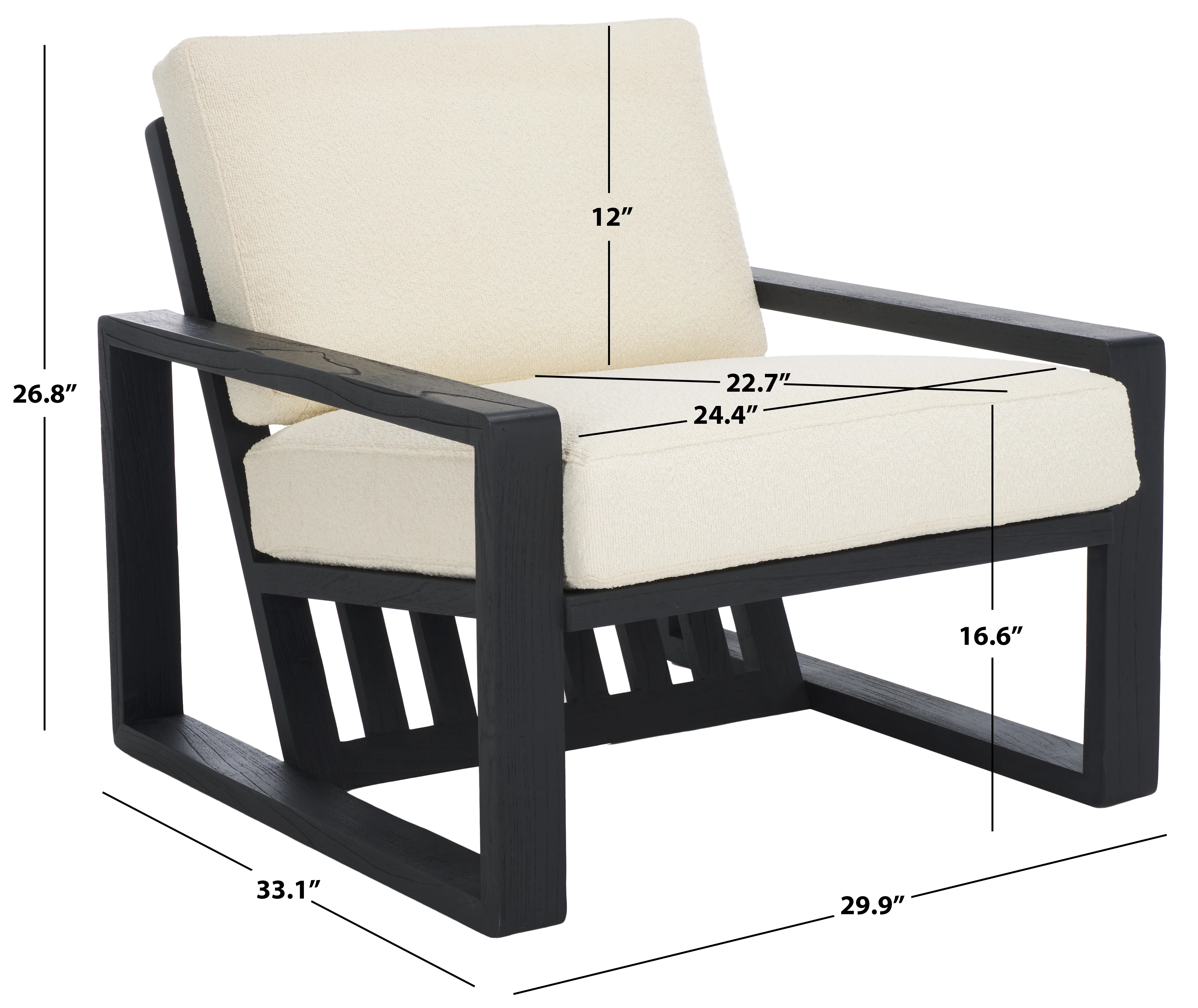 Decarlo Boucle Wooden Frame Accent Chair - Image 15