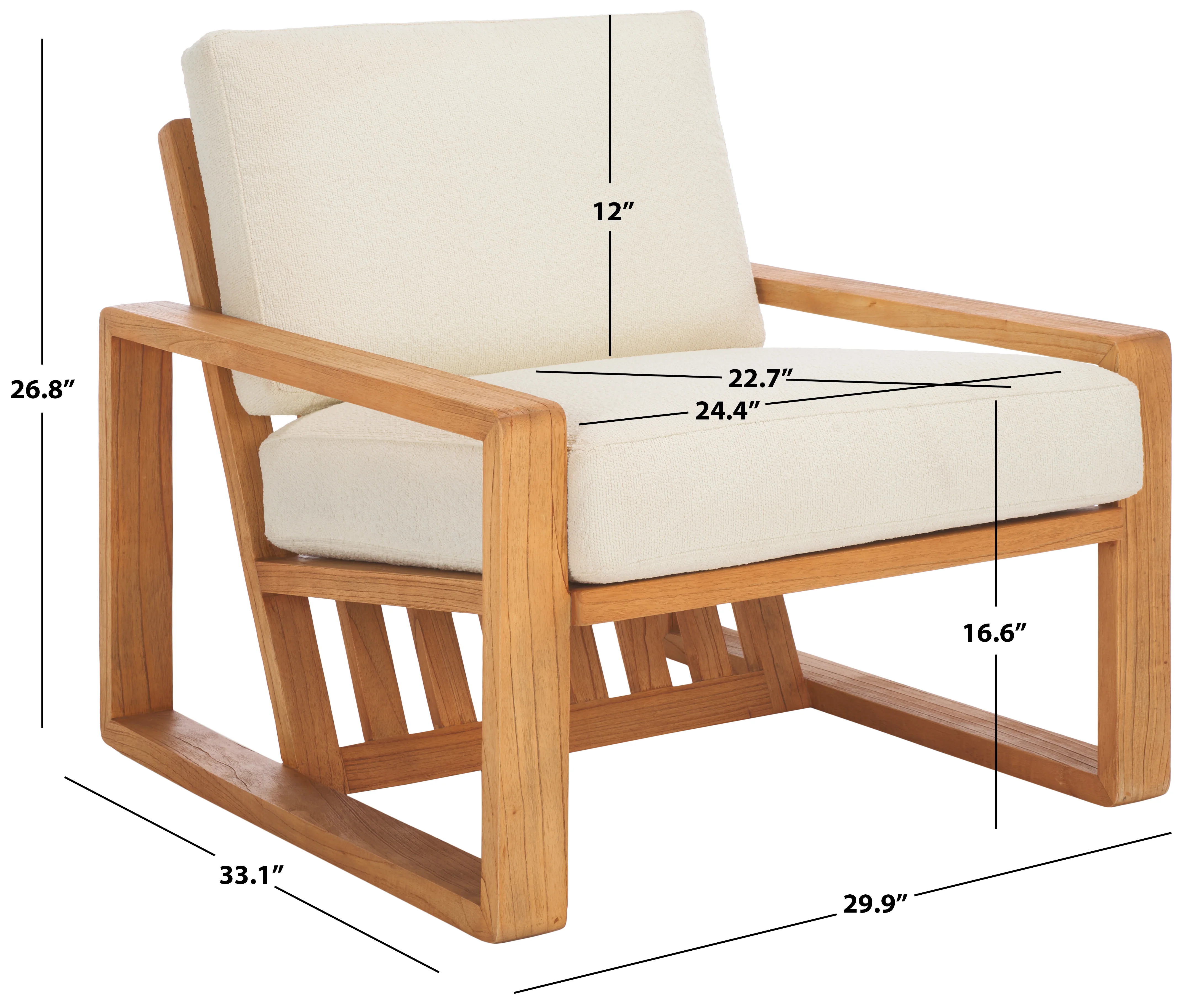 Decarlo Boucle Wooden Frame Accent Chair - Image 6