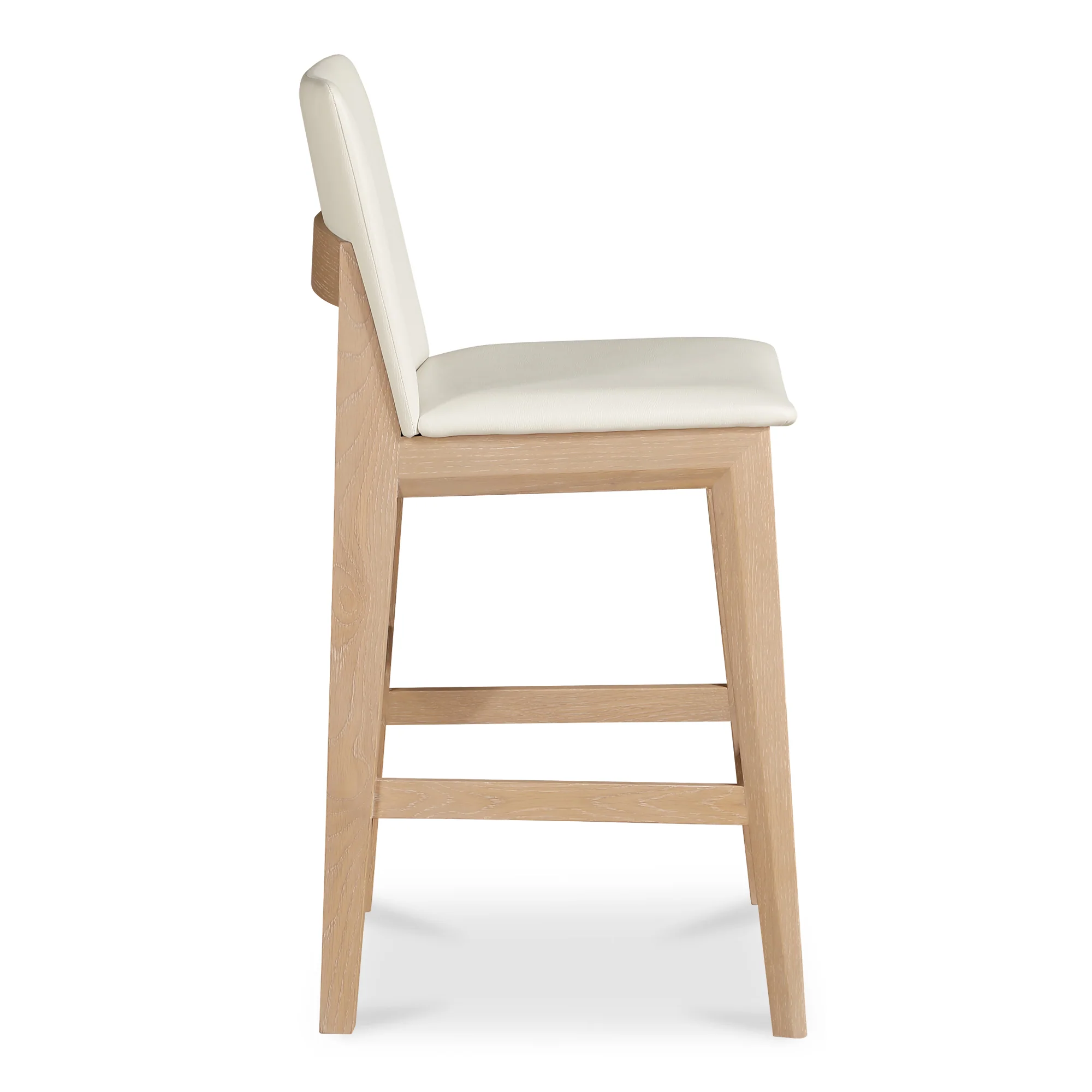 Deco Oak Counter Stool White PVC - Set of 2 - Image 4