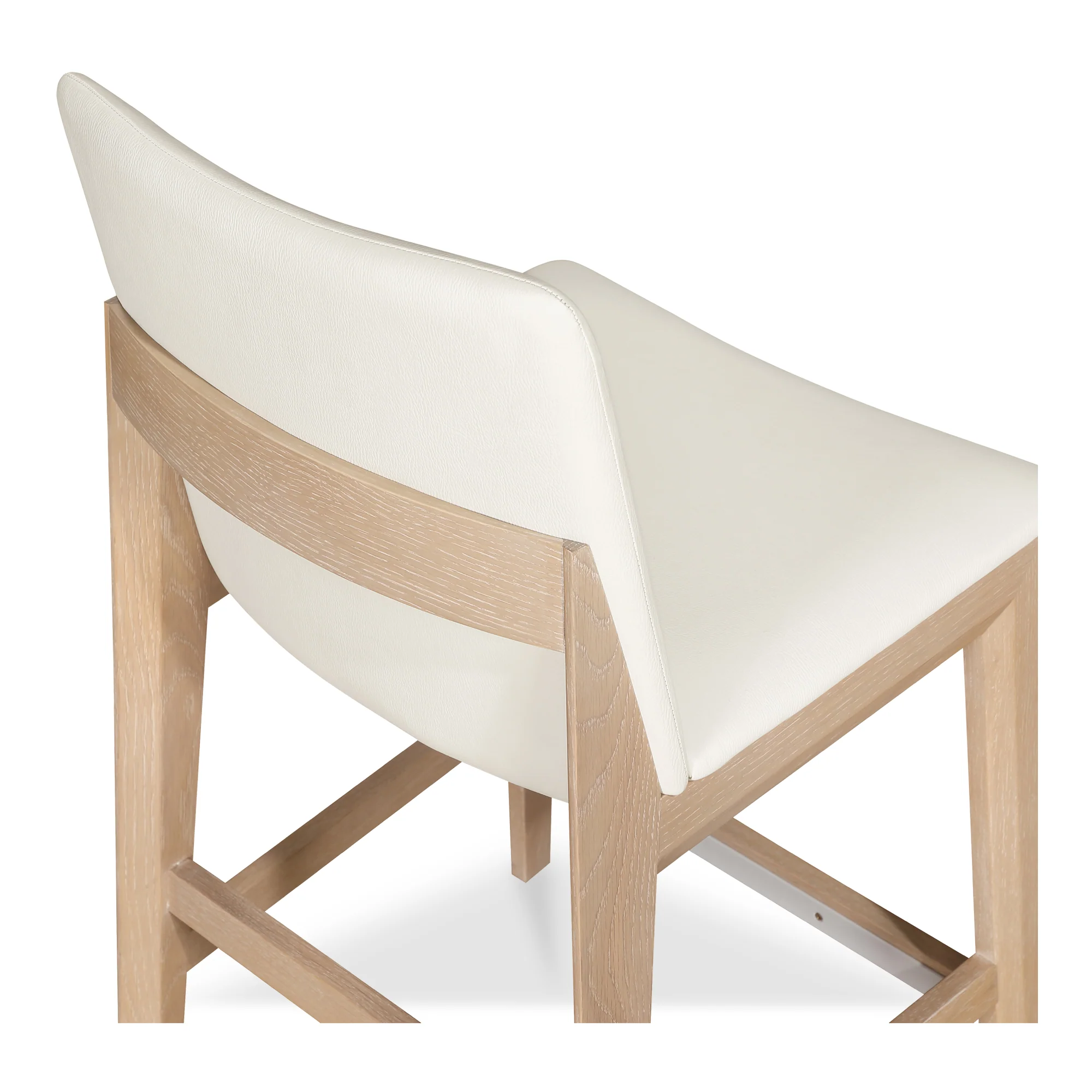 Deco Oak Counter Stool White PVC - Set of 2 - Image 6
