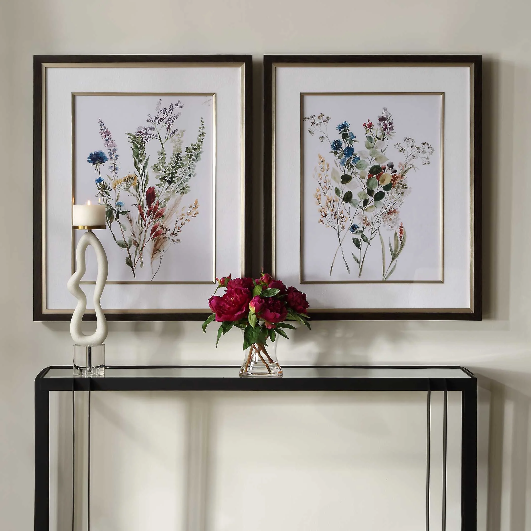 Delicate Flowers Framed Prints, S/2 - Image 2
