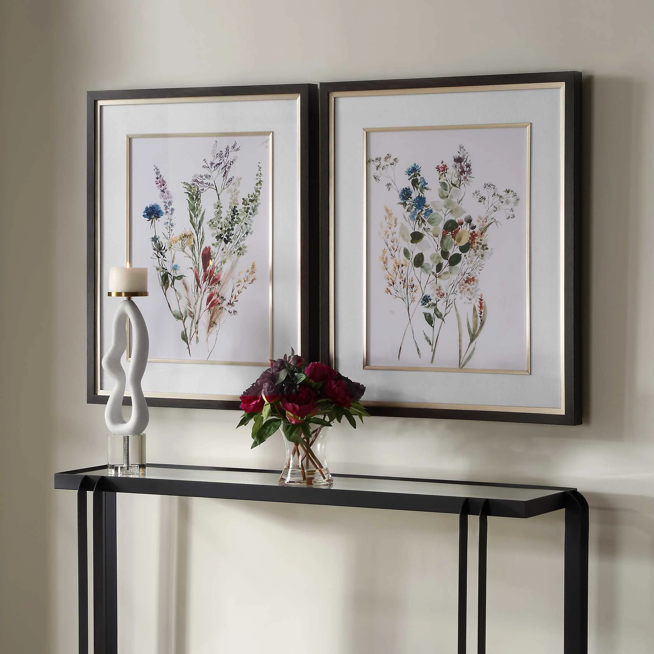 Delicate Flowers Framed Prints, S/2 - Image 3