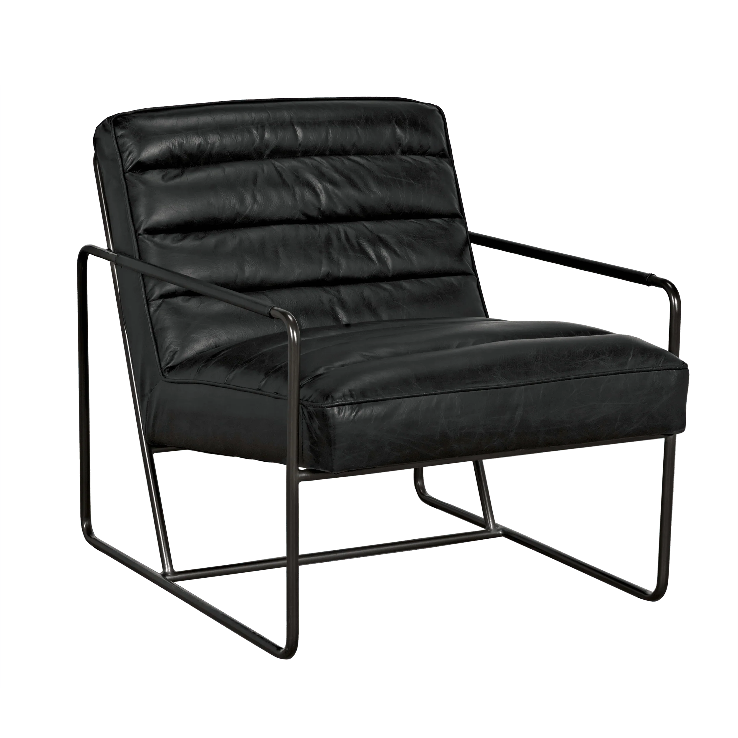 Demeter Chair, Metal and Leather