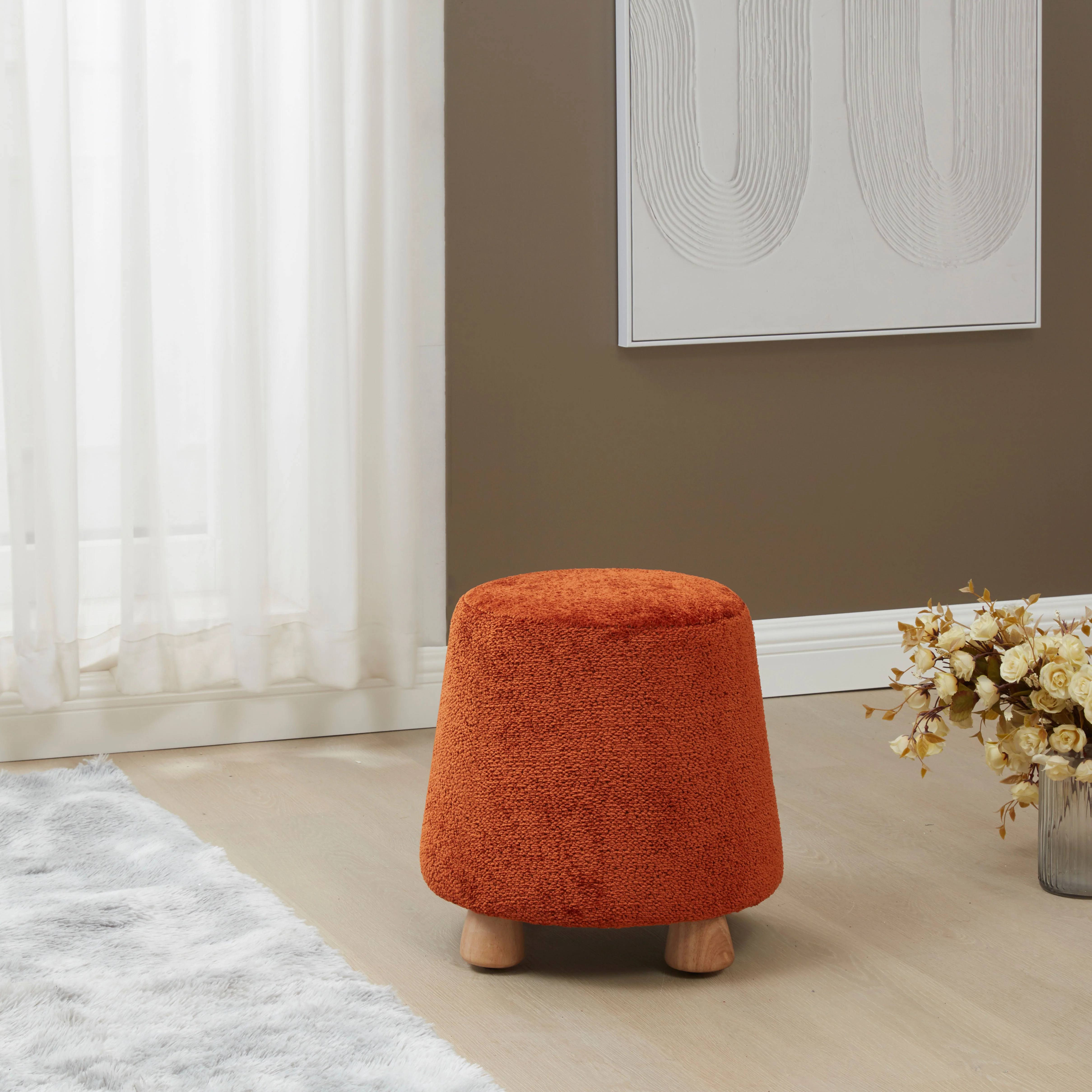 Denison Round Chenille Ottoman - Image 12