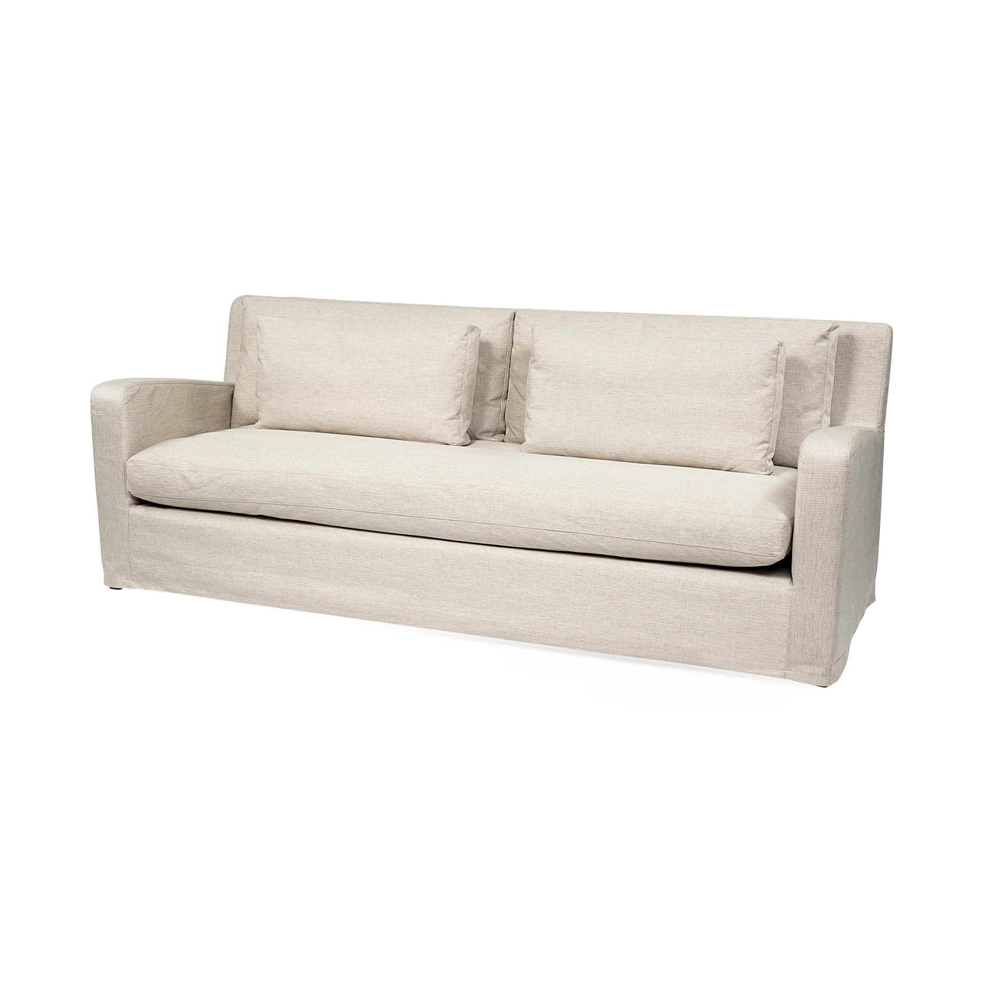 Denly II Beige Slipcover Three Seater Sofa