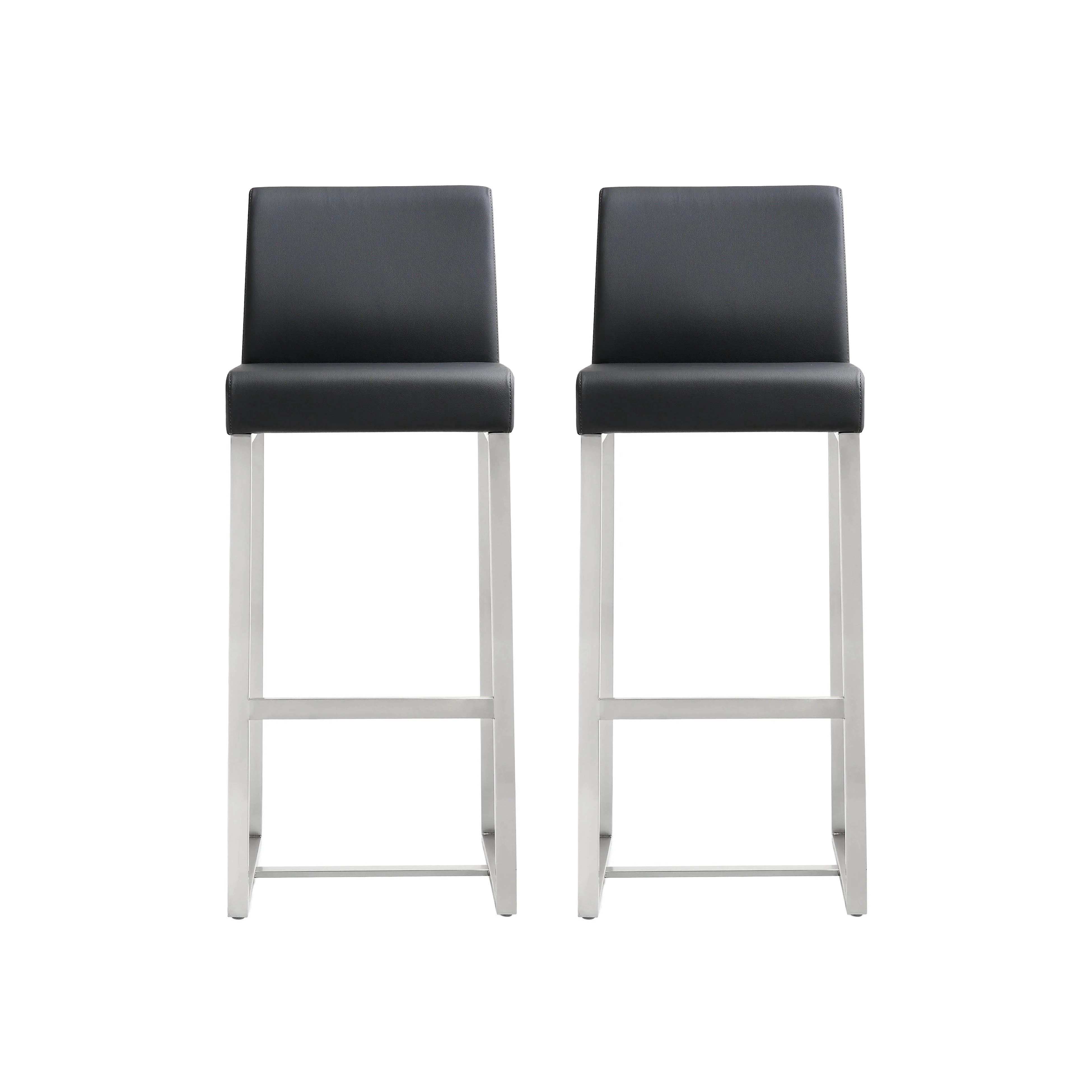 Denmark Black Stainless Steel Barstool (Set of 2)