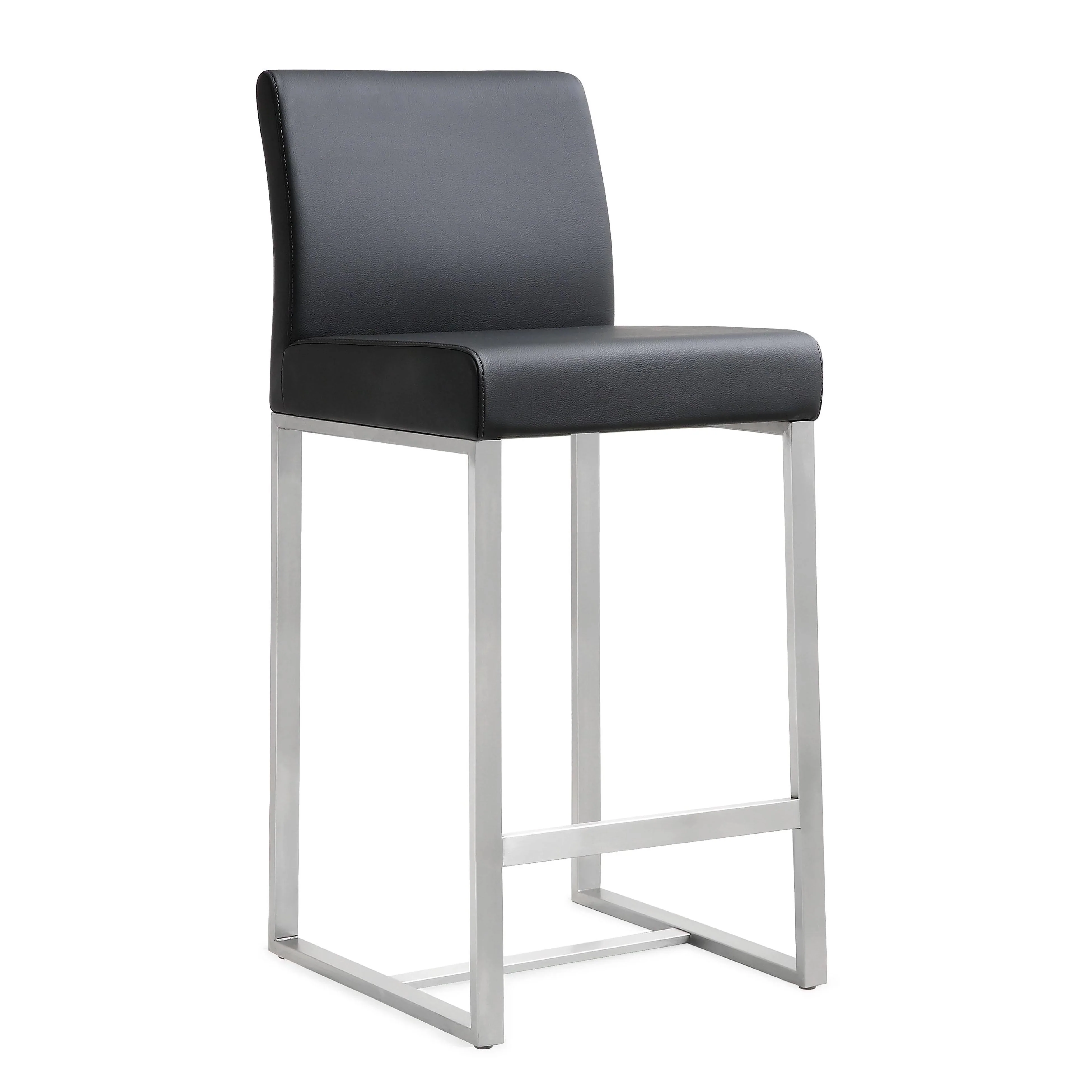 Denmark Black Stainless Steel Counter Stool (Set of 2) - Image 3