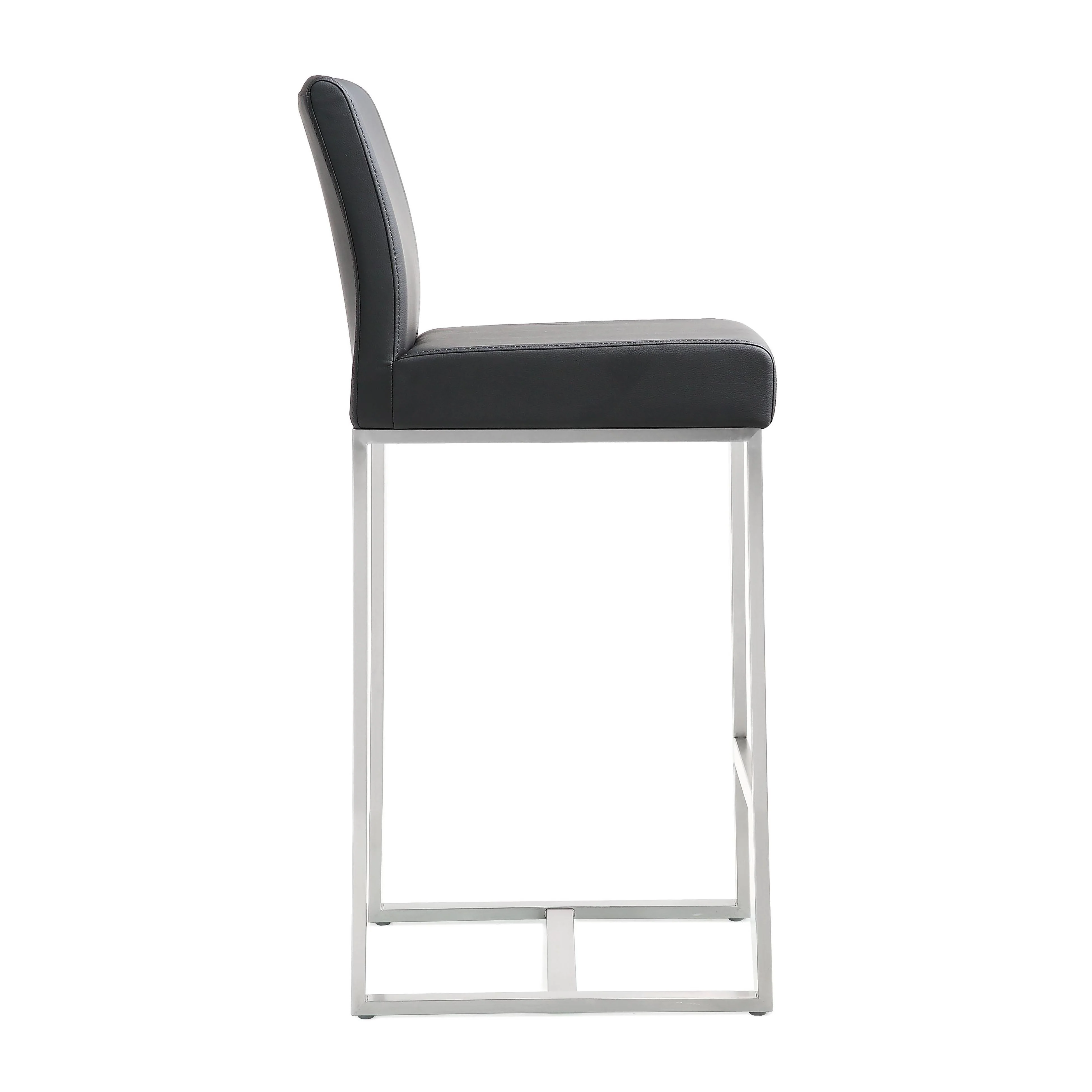 Denmark Black Stainless Steel Counter Stool (Set of 2) - Image 4