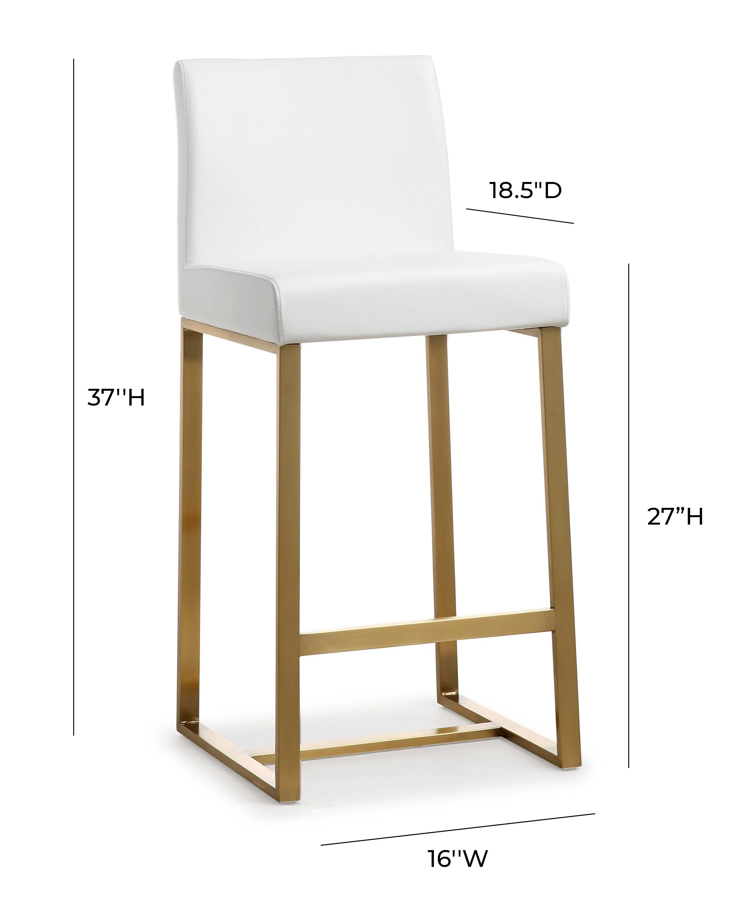 Denmark White Gold Steel Counter Stool (Set of 2) - Image 10