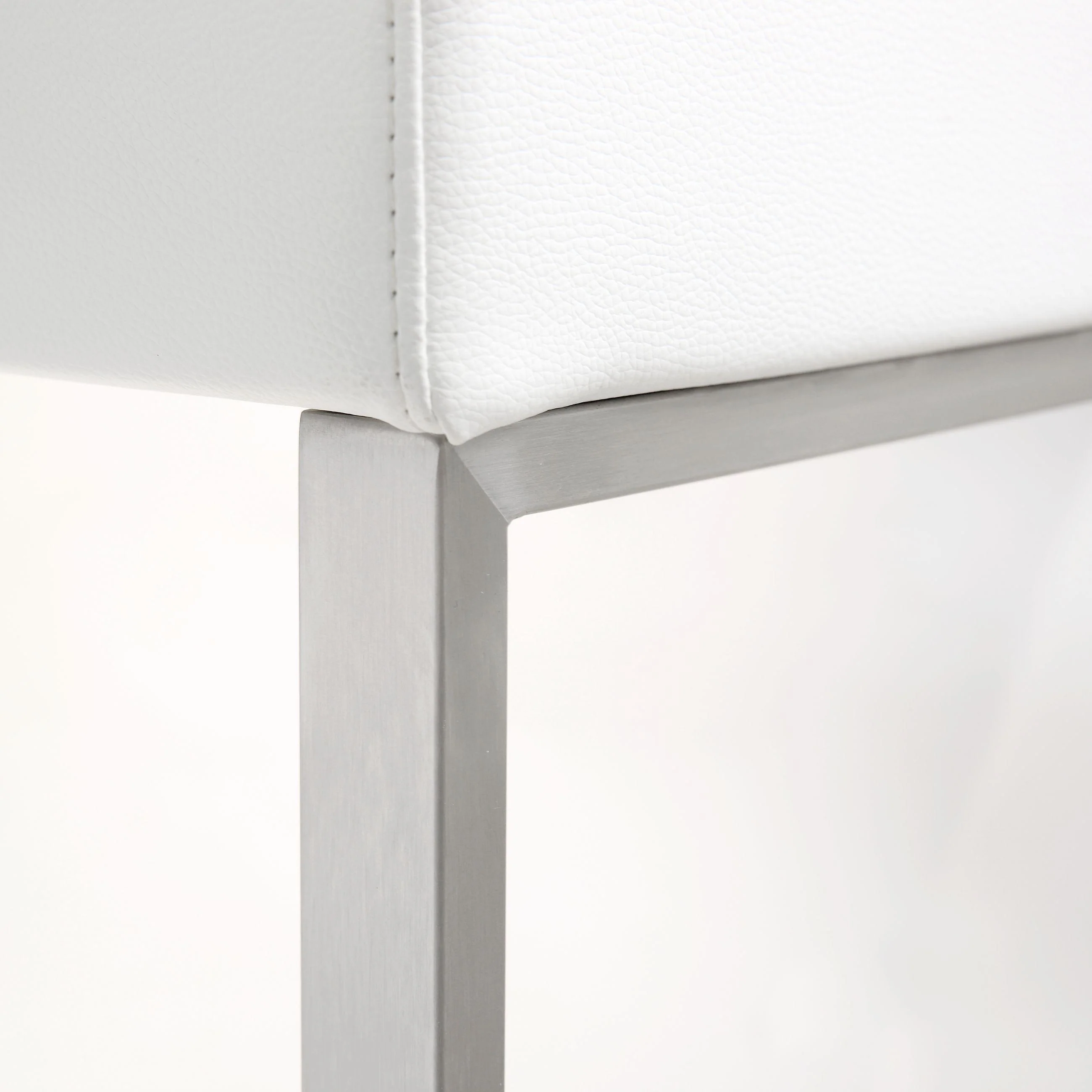 Denmark White Stainless Steel Barstool (Set of 2) - Image 8