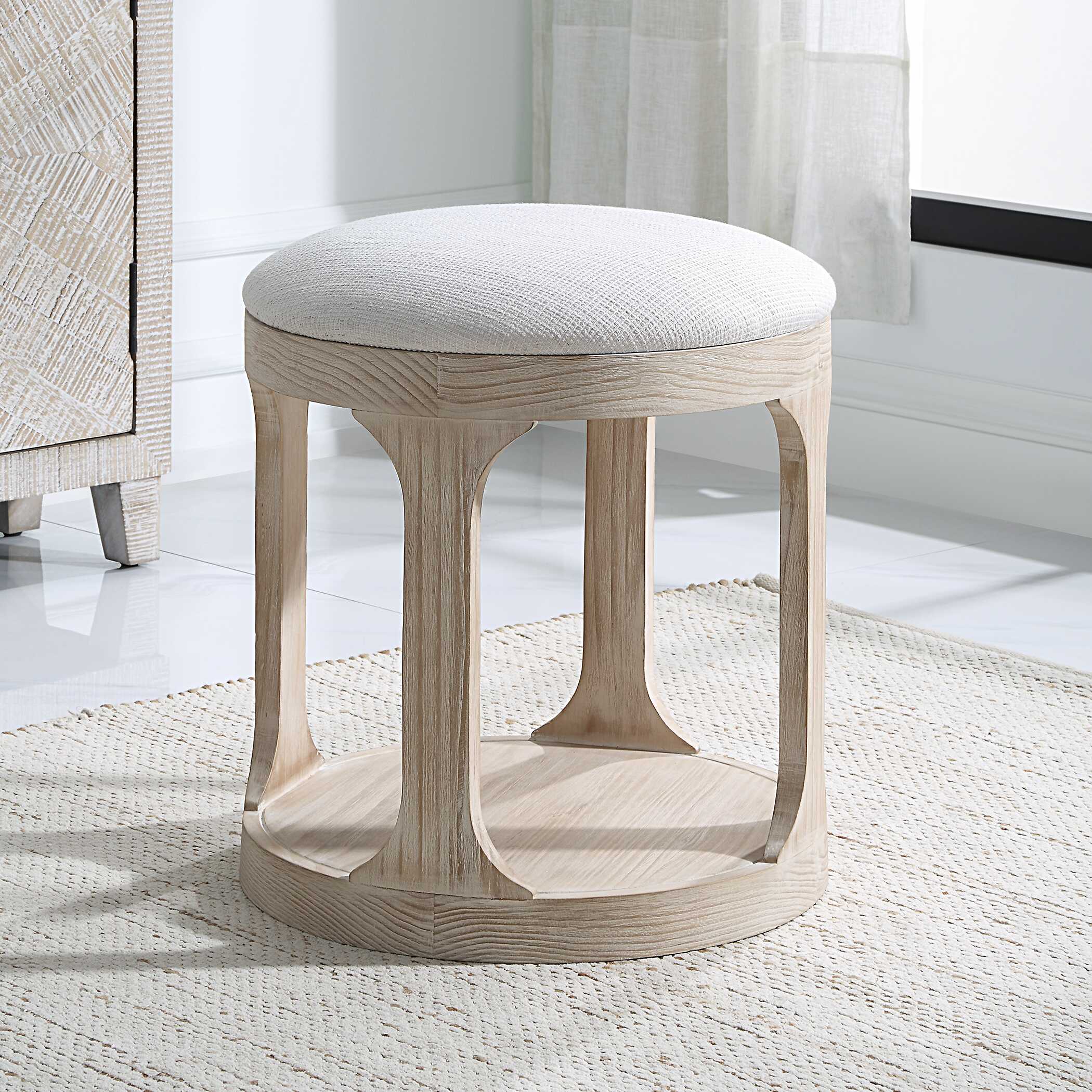 Dennen Oak Ottoman - Image 2