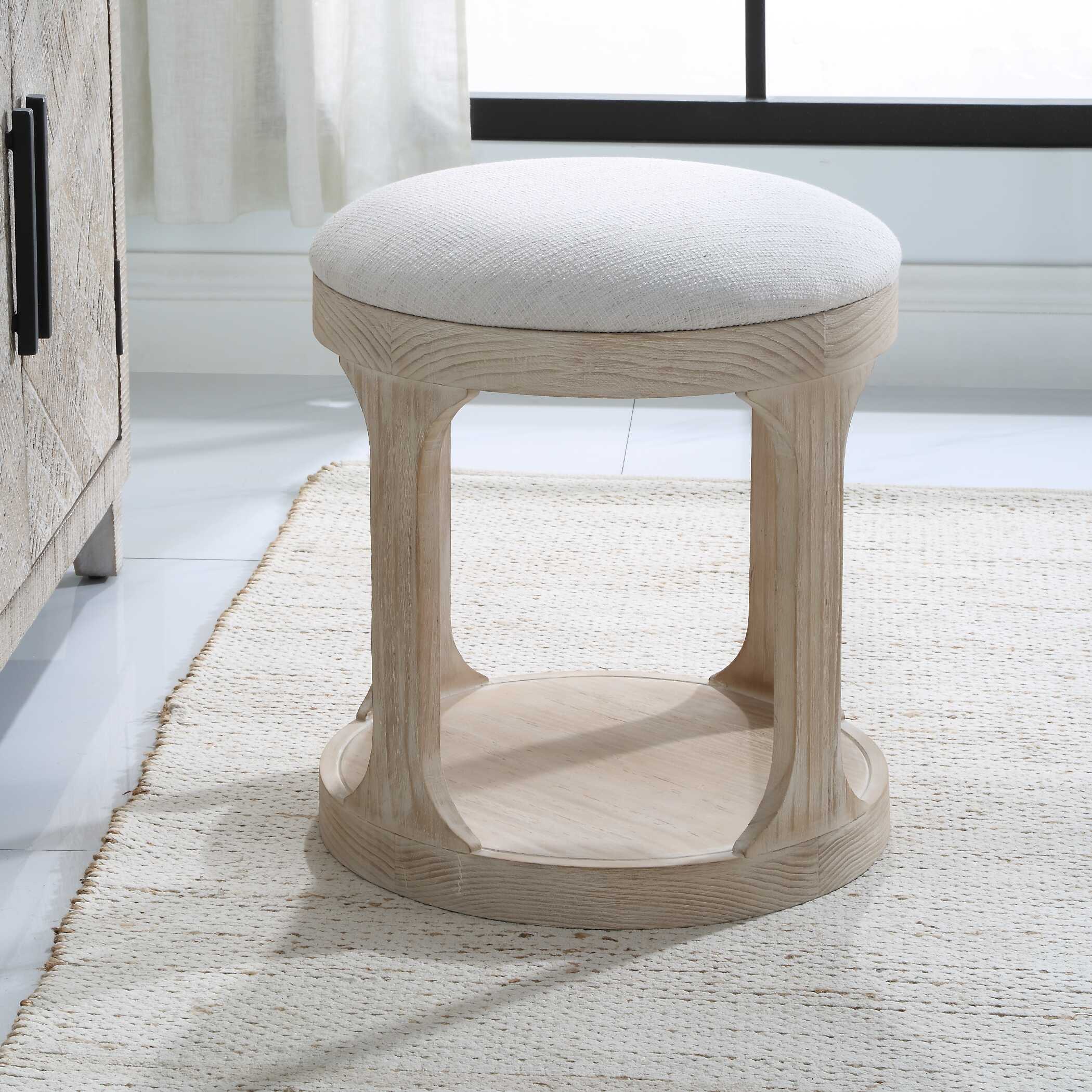 Dennen Oak Ottoman - Image 3