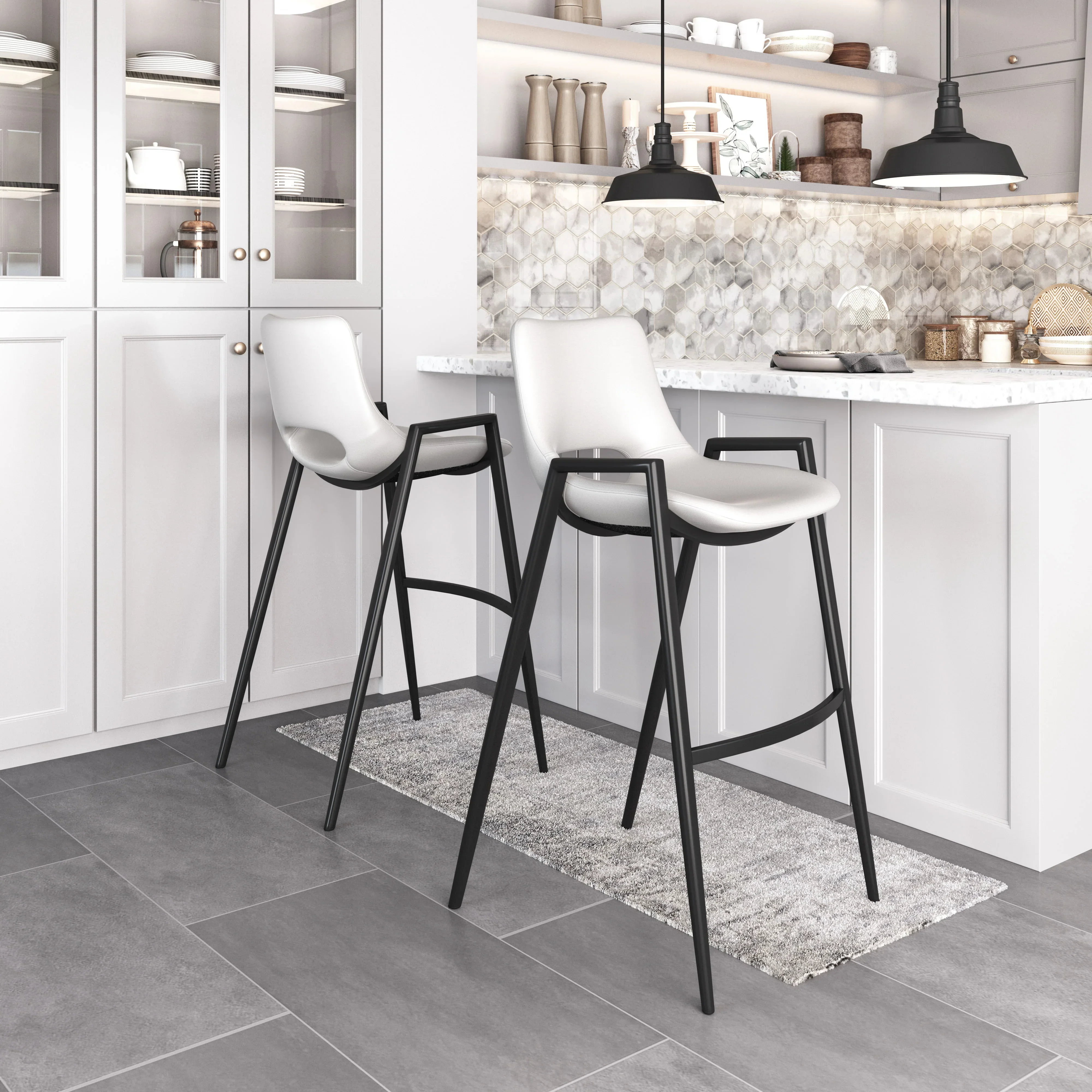 Desi Barstool (Set of 2) White - Image 2