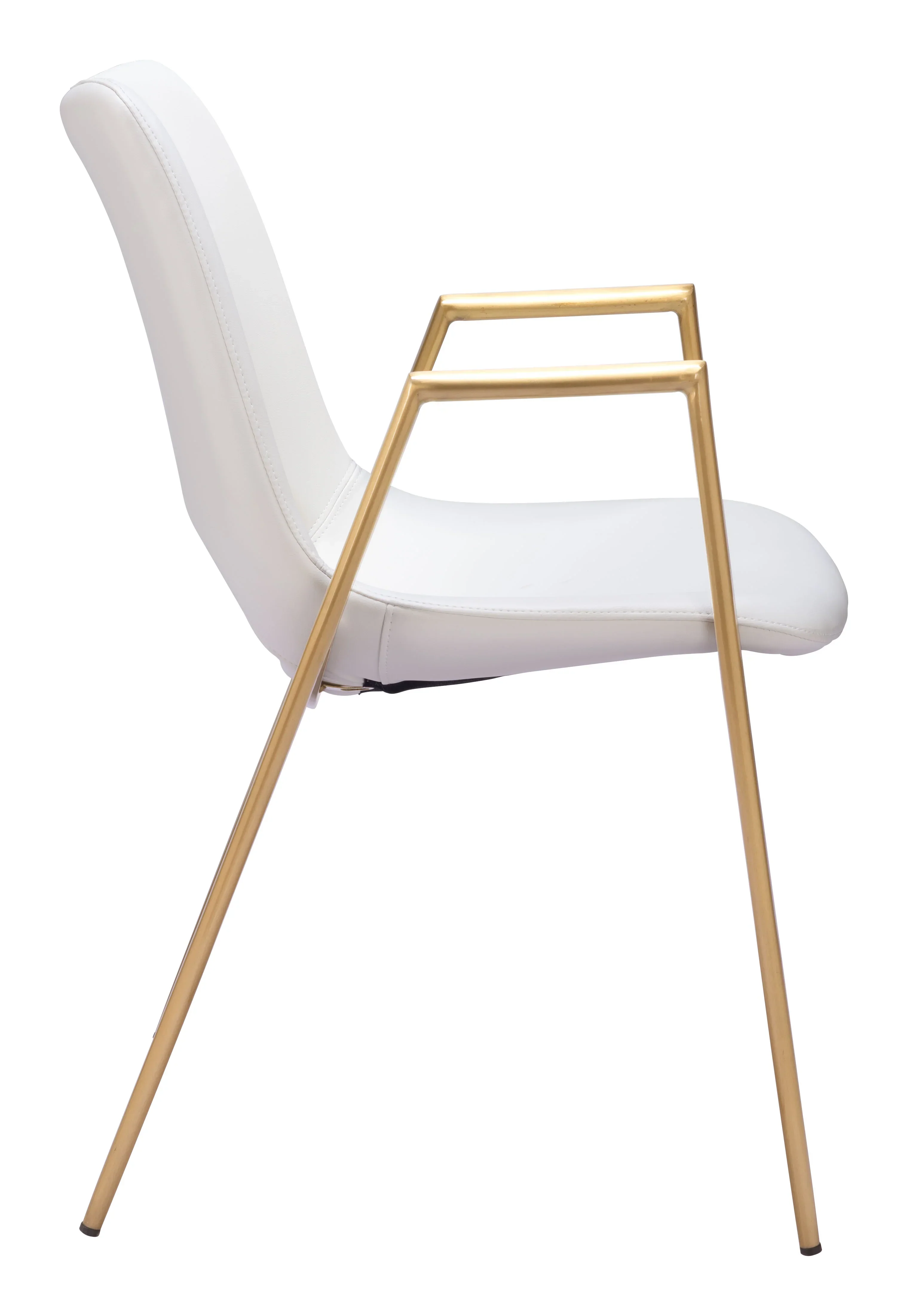 Desi Dining Chair (Set of 2) White & Gold - Image 4