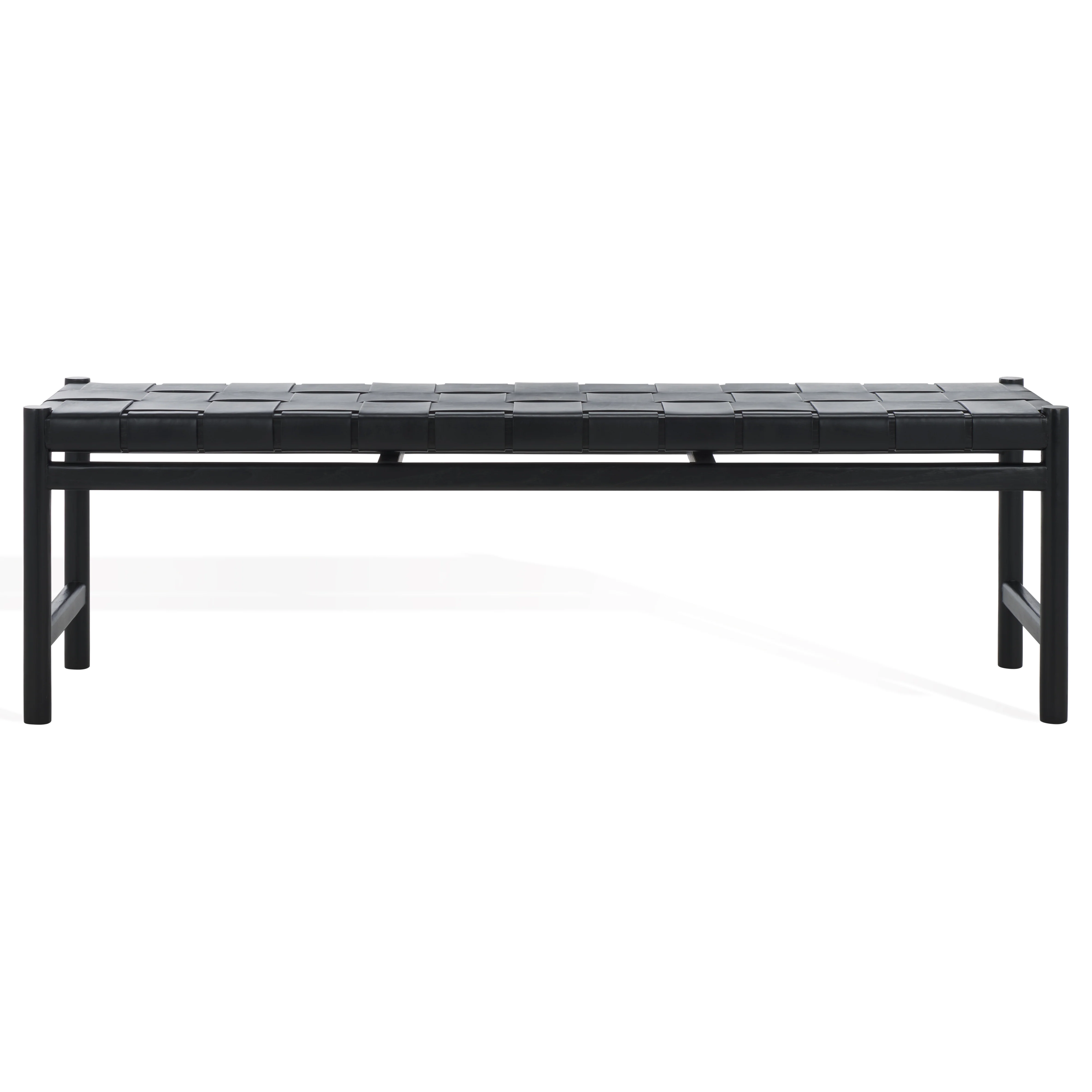 Devnie Woven Leather Bench - Image 2