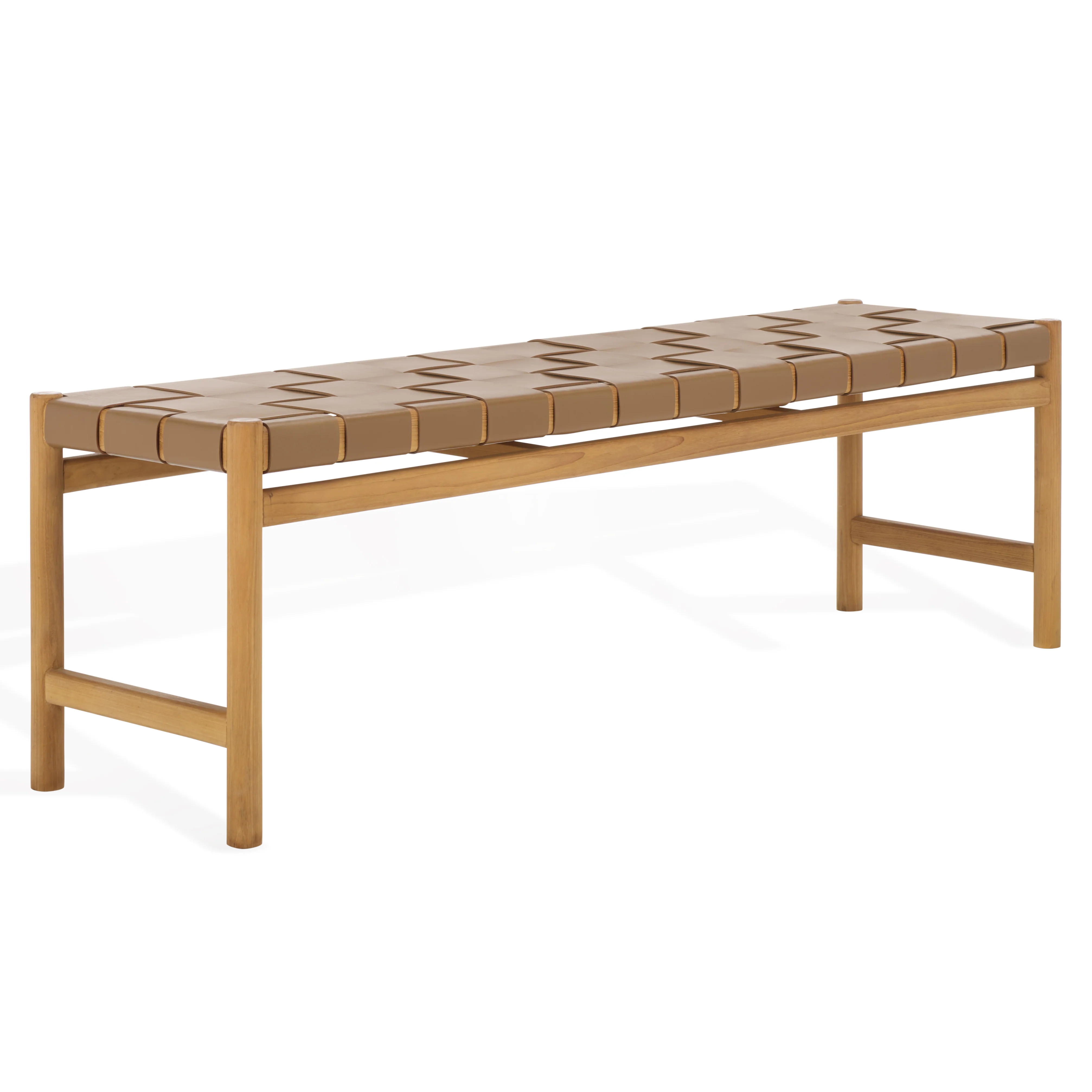 Devnie Woven Leather Bench - Image 13