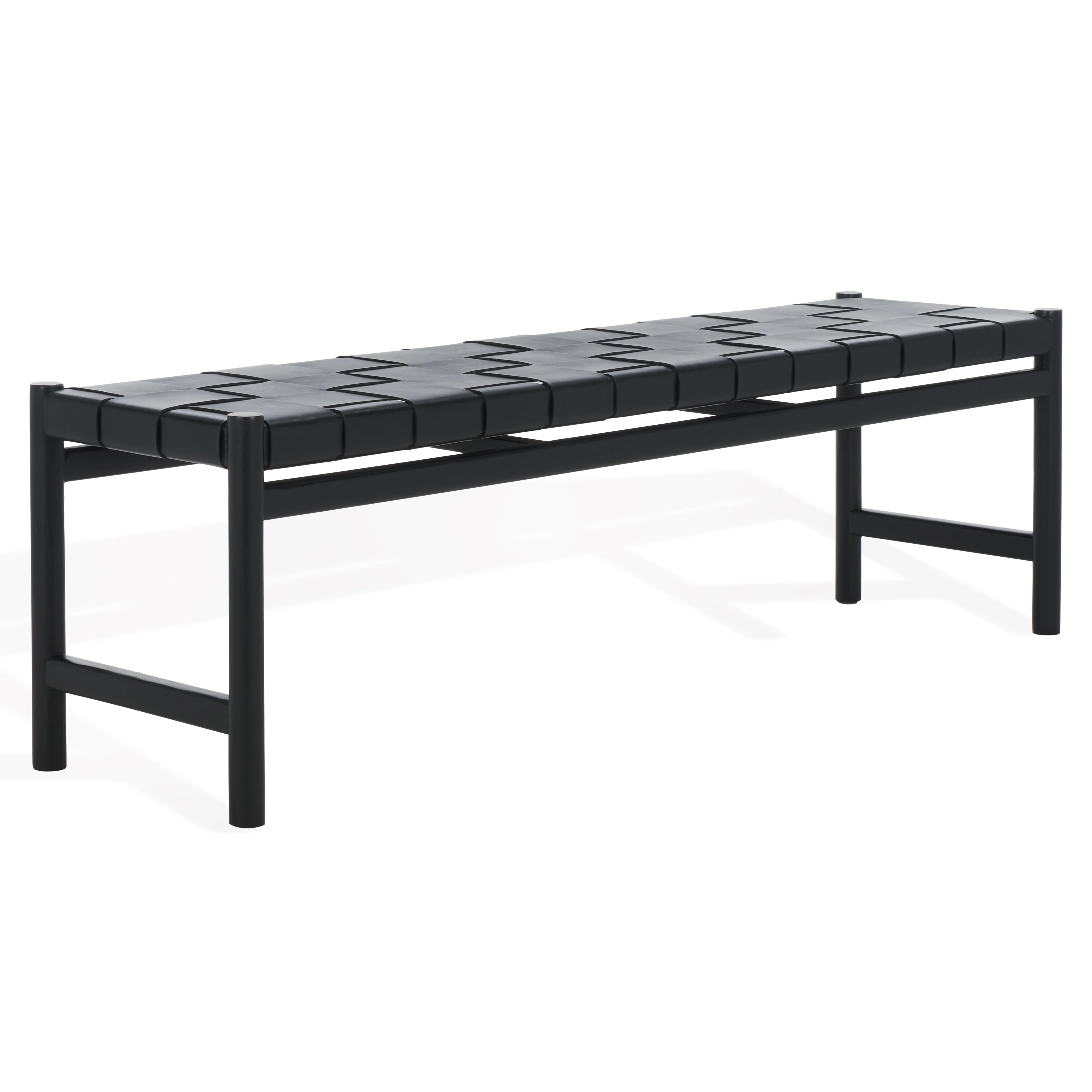 Devnie Woven Leather Bench - Image 2