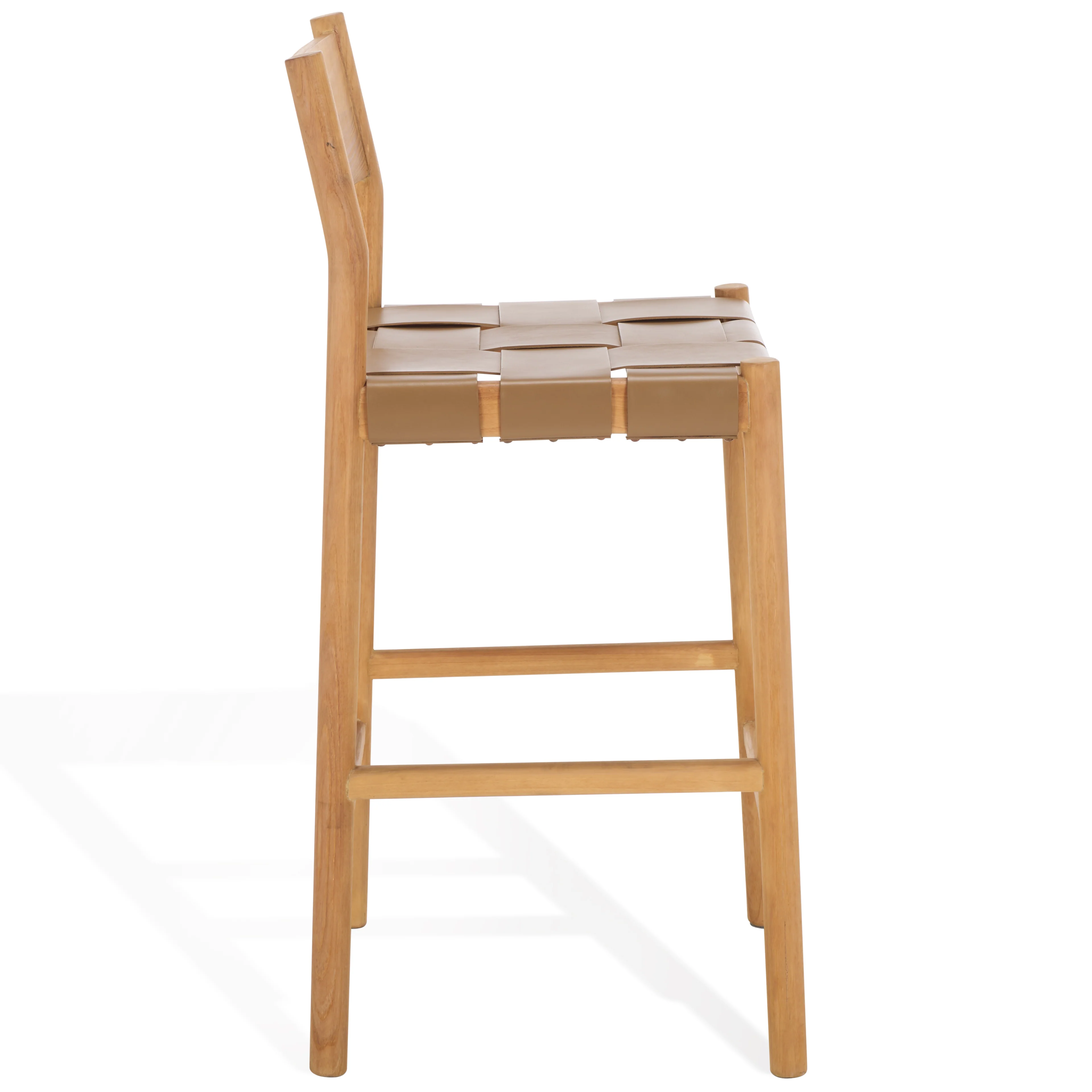 Devnie Woven Leather Counter Stool - Image 15