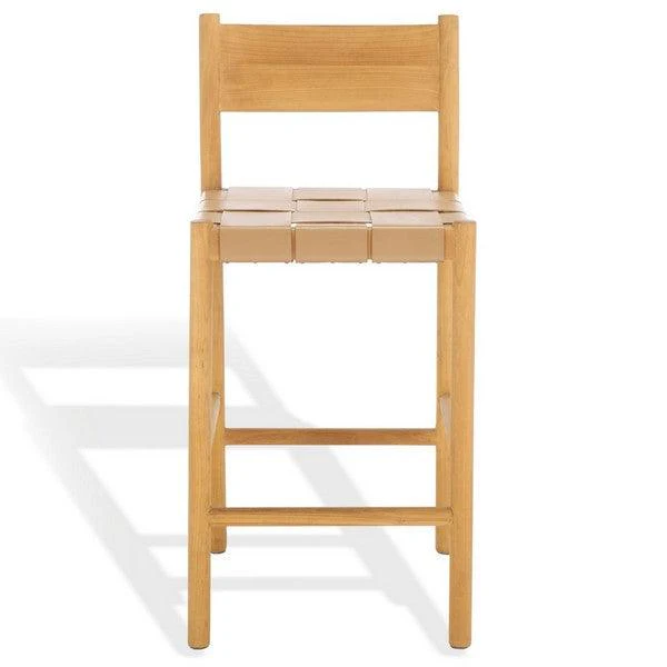 Devnie Woven Leather Counter Stool - Image 18