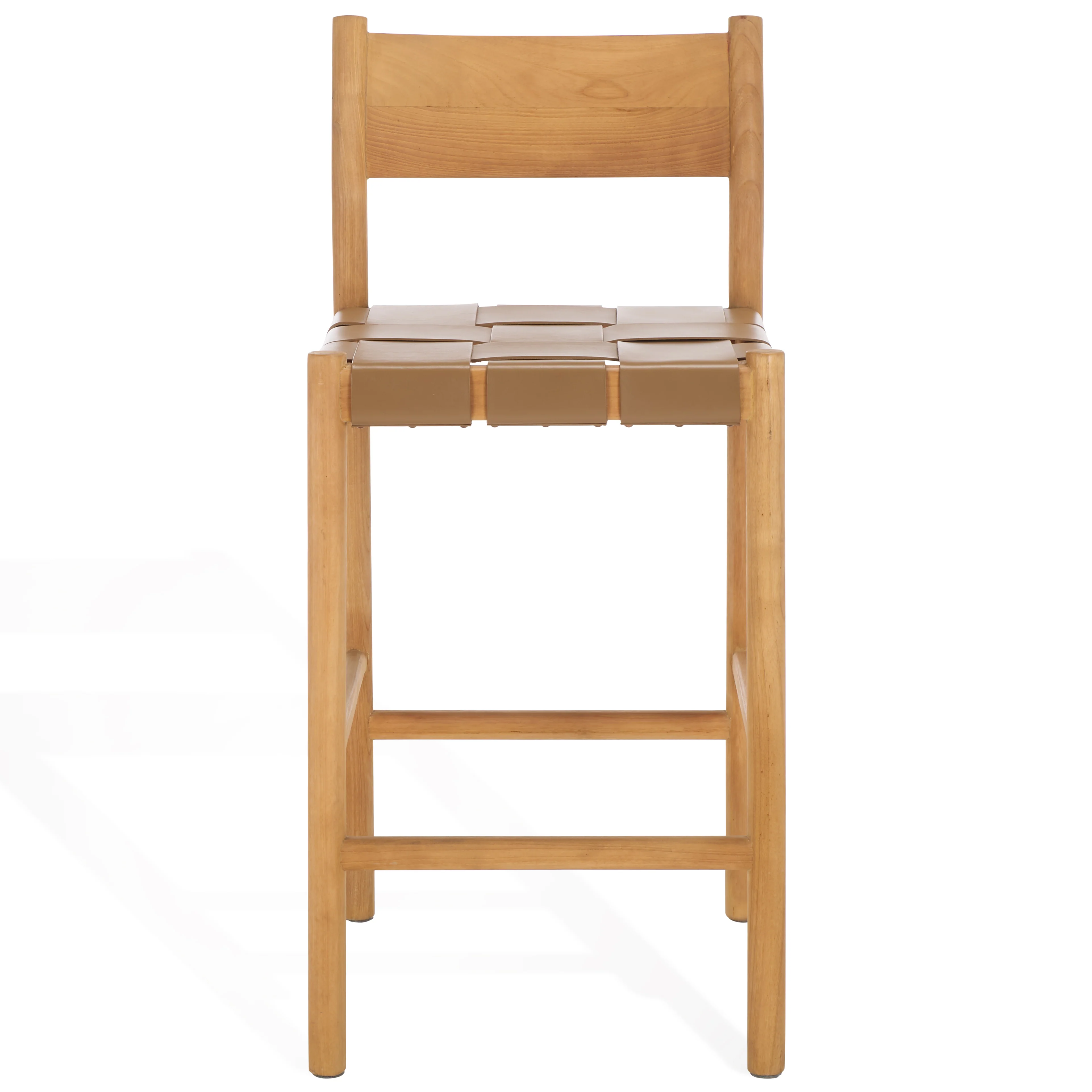 Devnie Woven Leather Counter Stool - Image 12