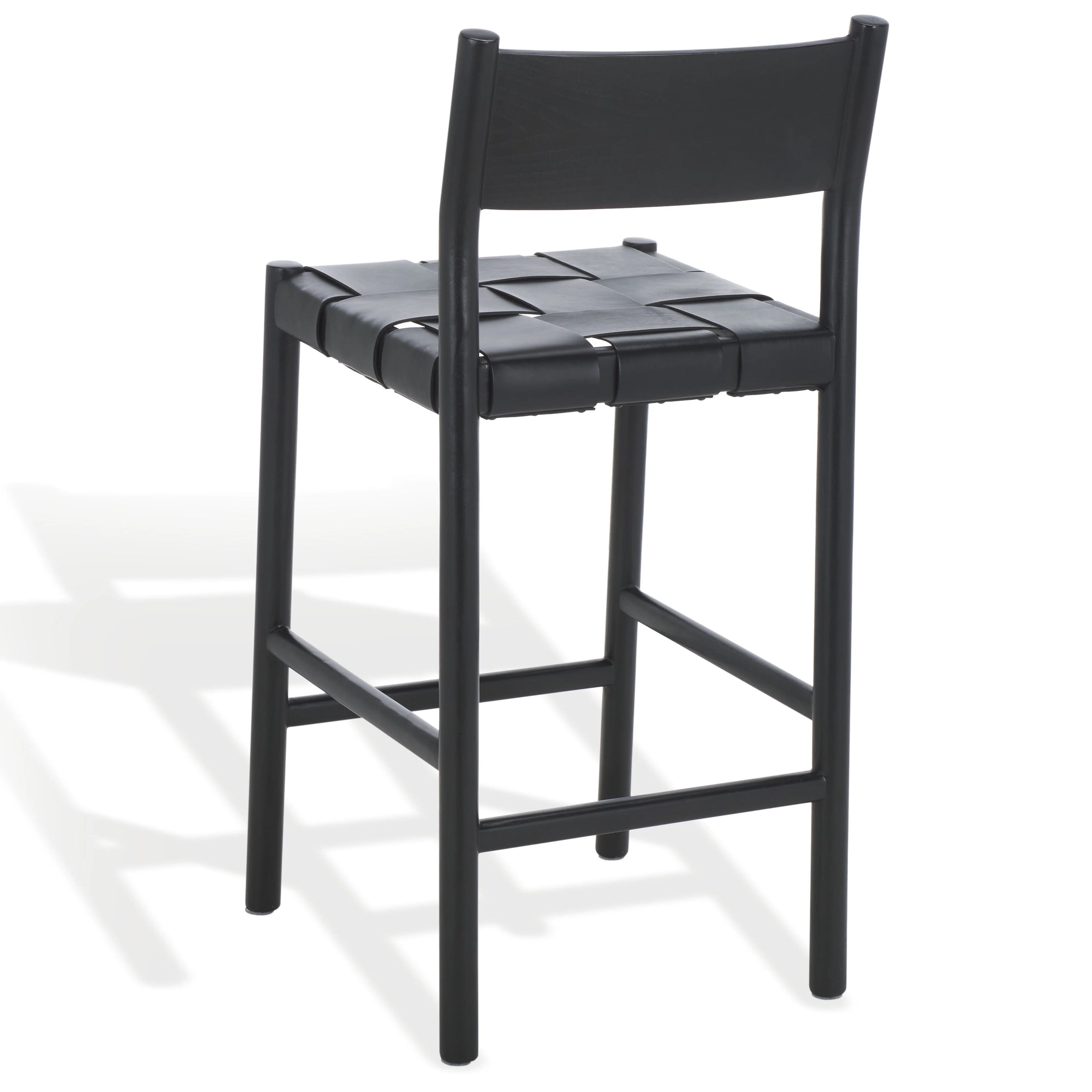 Devnie Woven Leather Counter Stool - Image 5