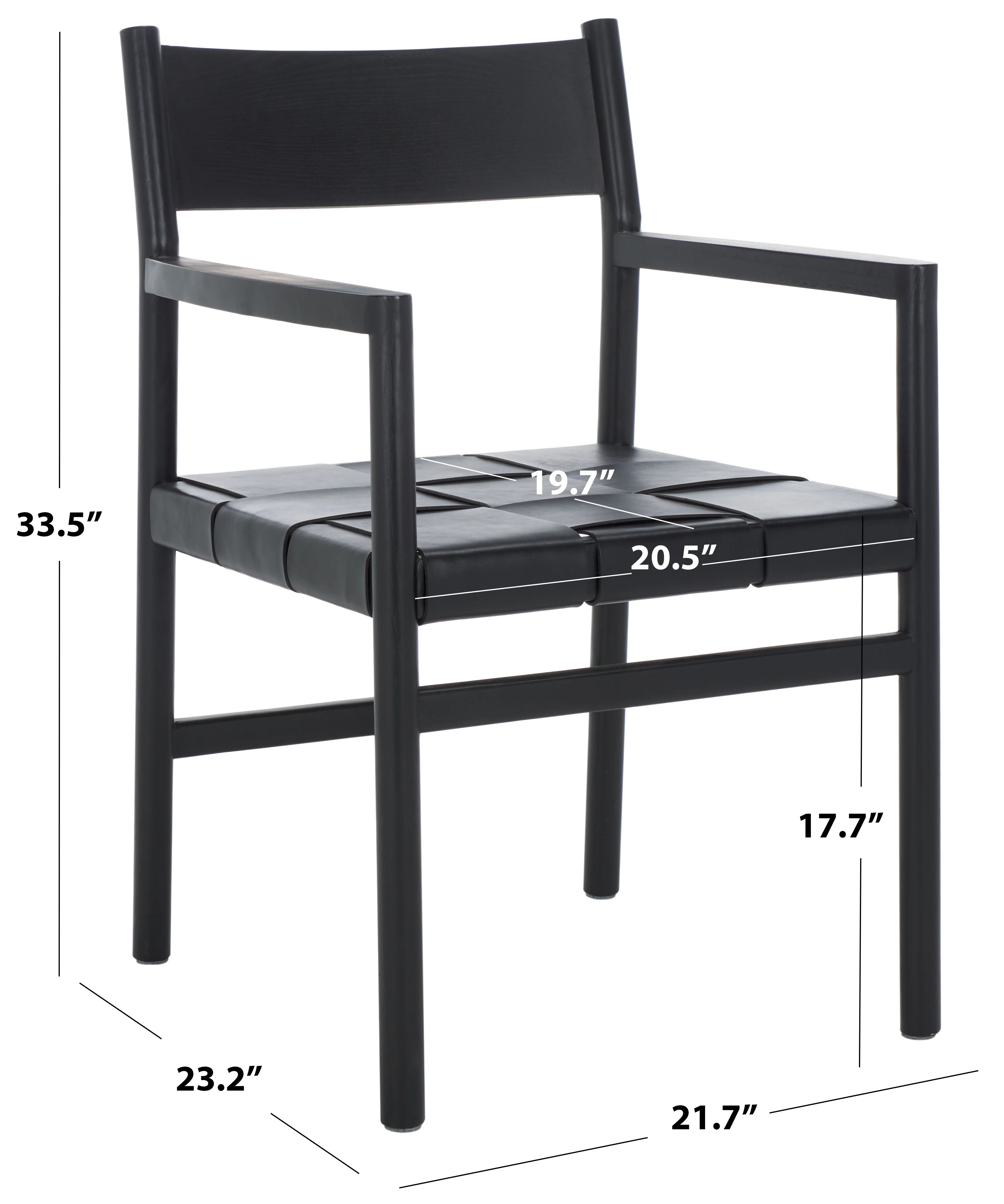 Devnie Woven Leather Dining Chair - Image 5