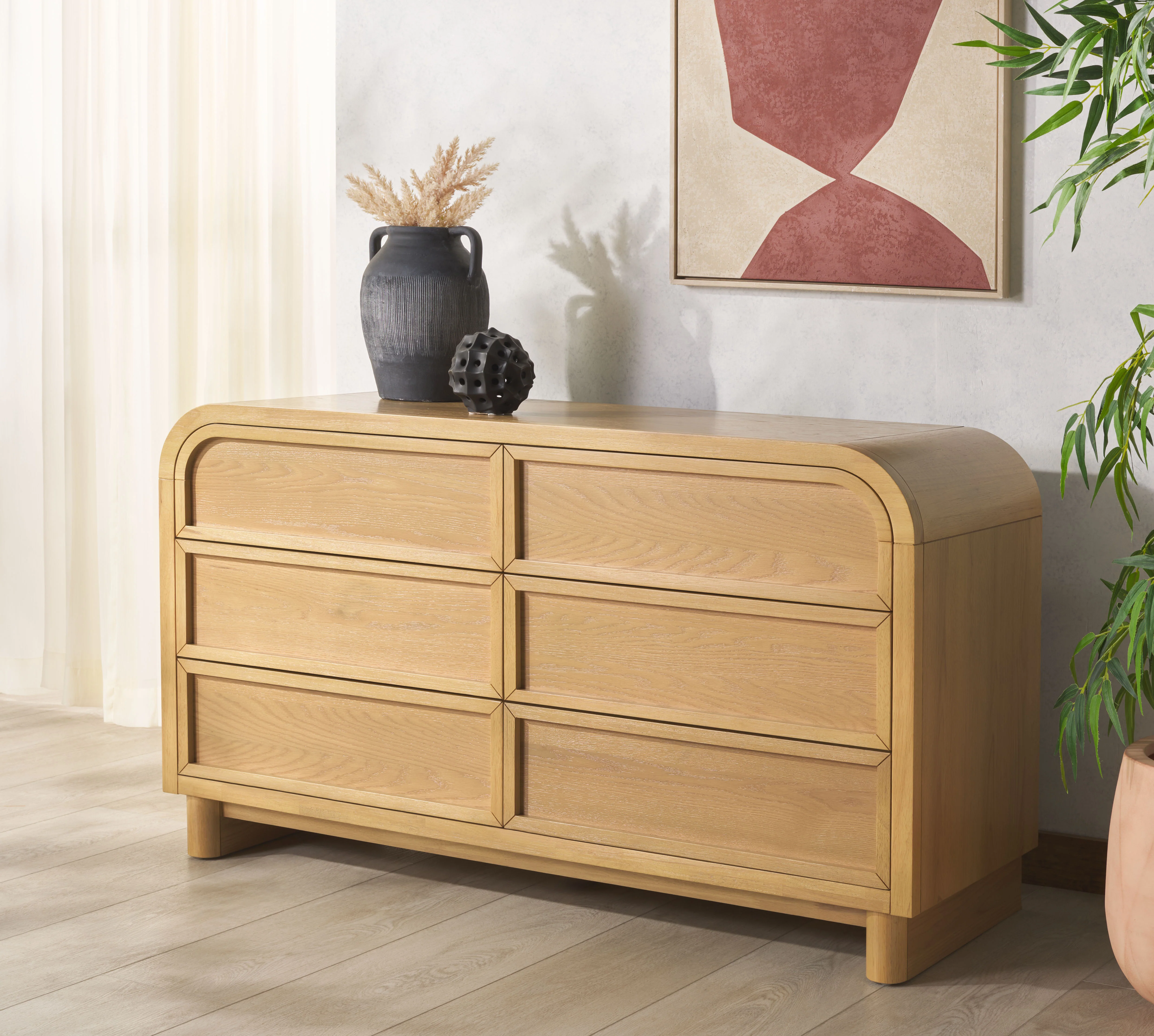 Dinah 6 Drawer Wood Dresser - Image 2