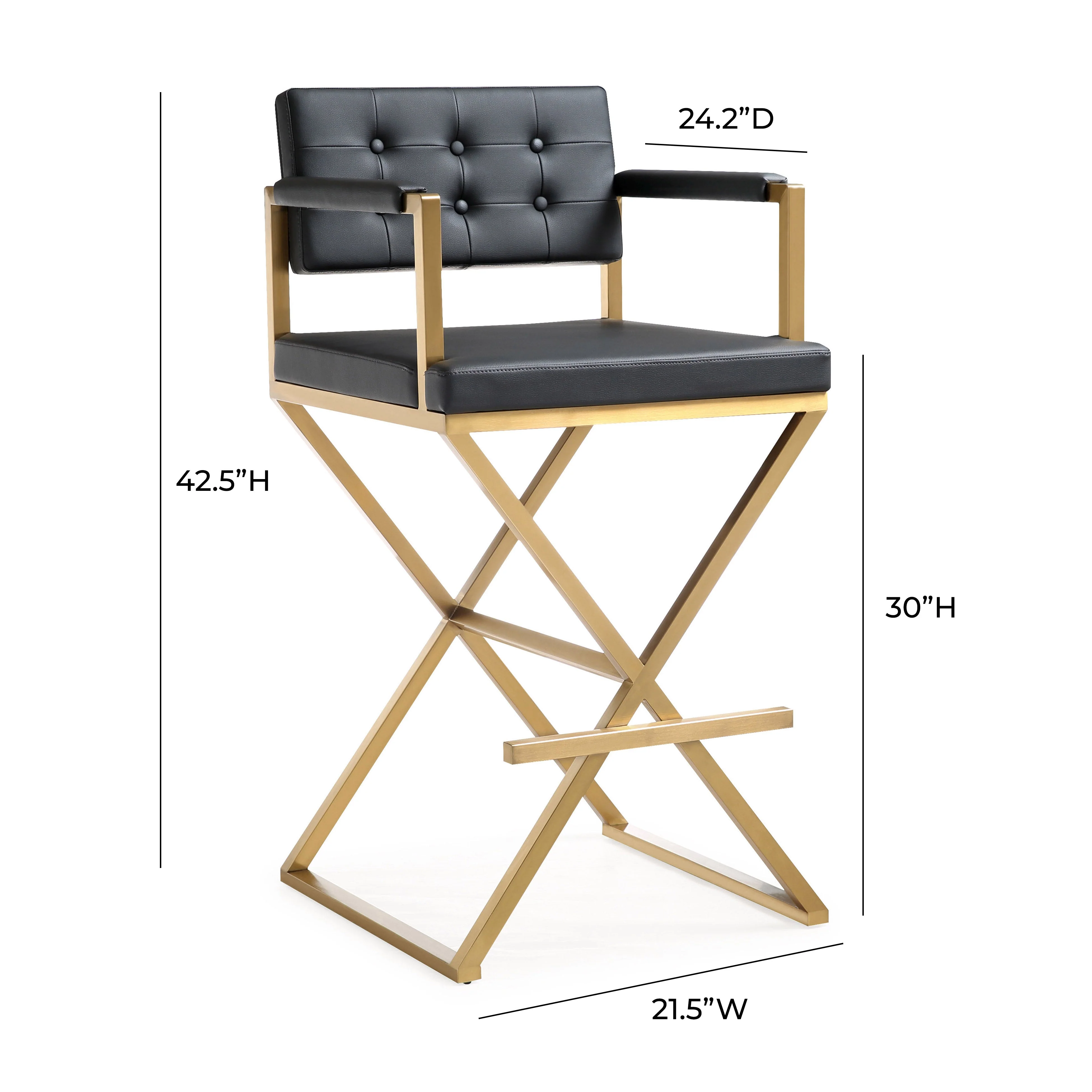 Director Black Gold Steel Barstool - Image 9