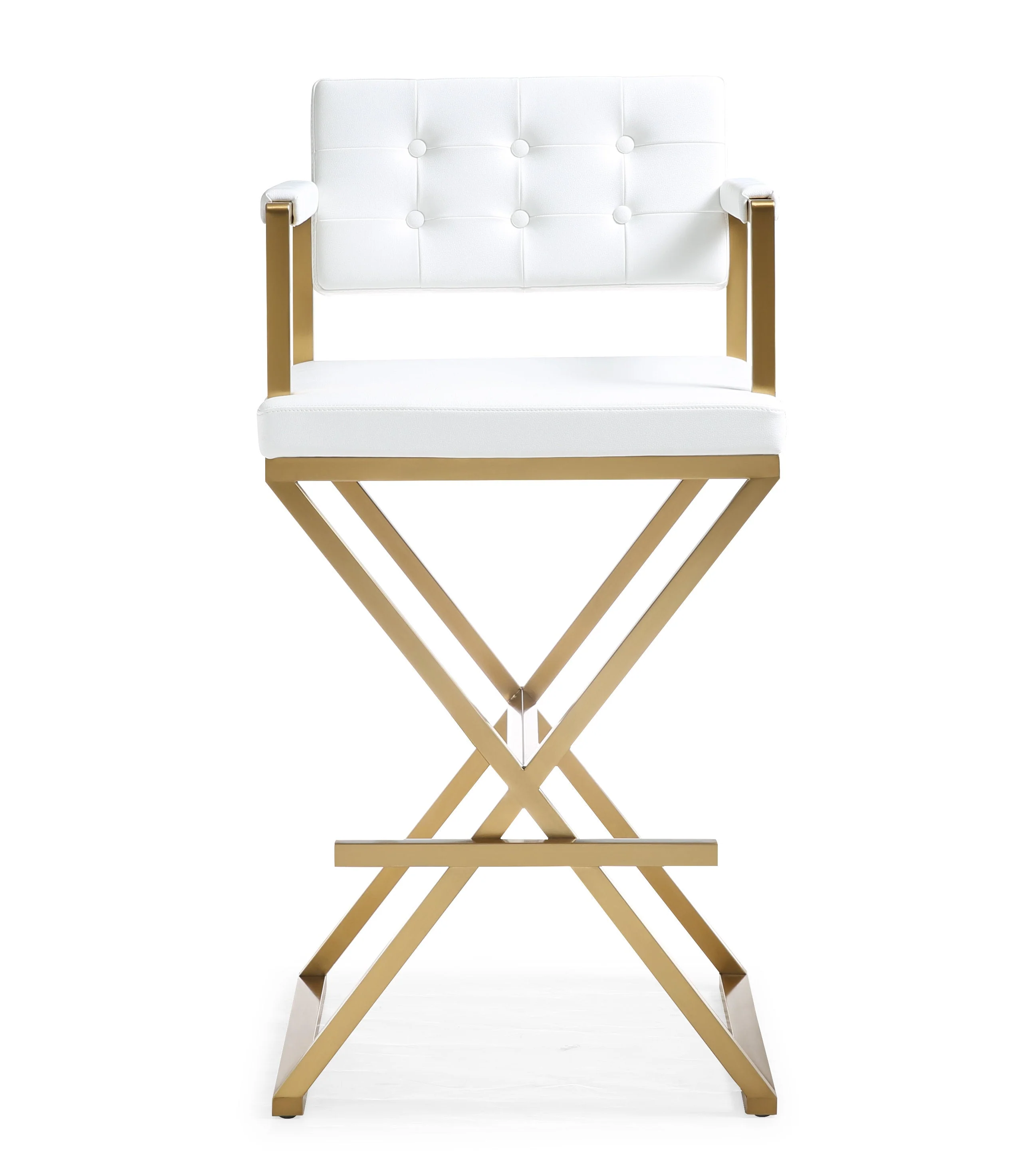 Director White Gold Steel Barstool - Image 3