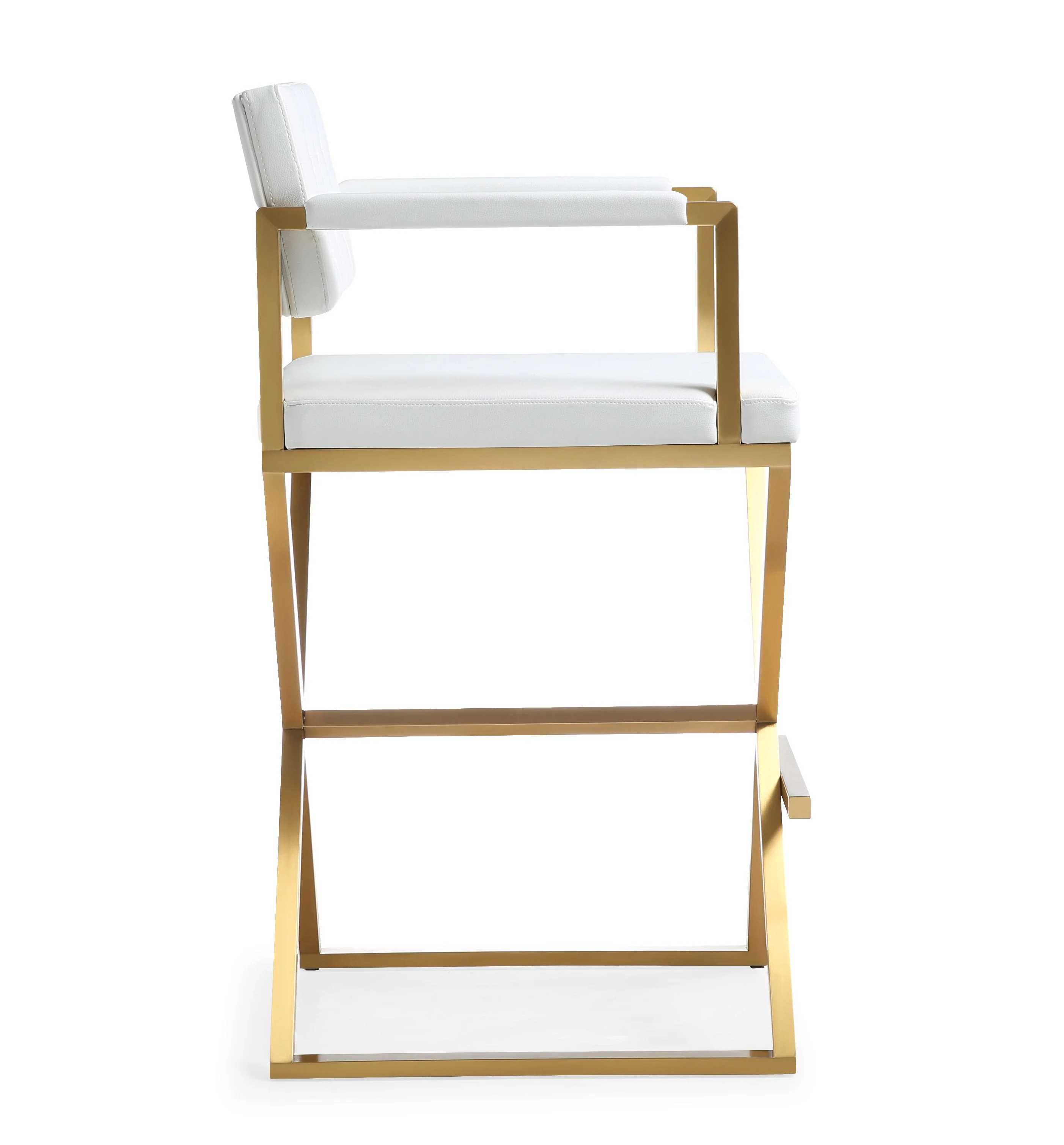 Director White Gold Steel Barstool - Image 4