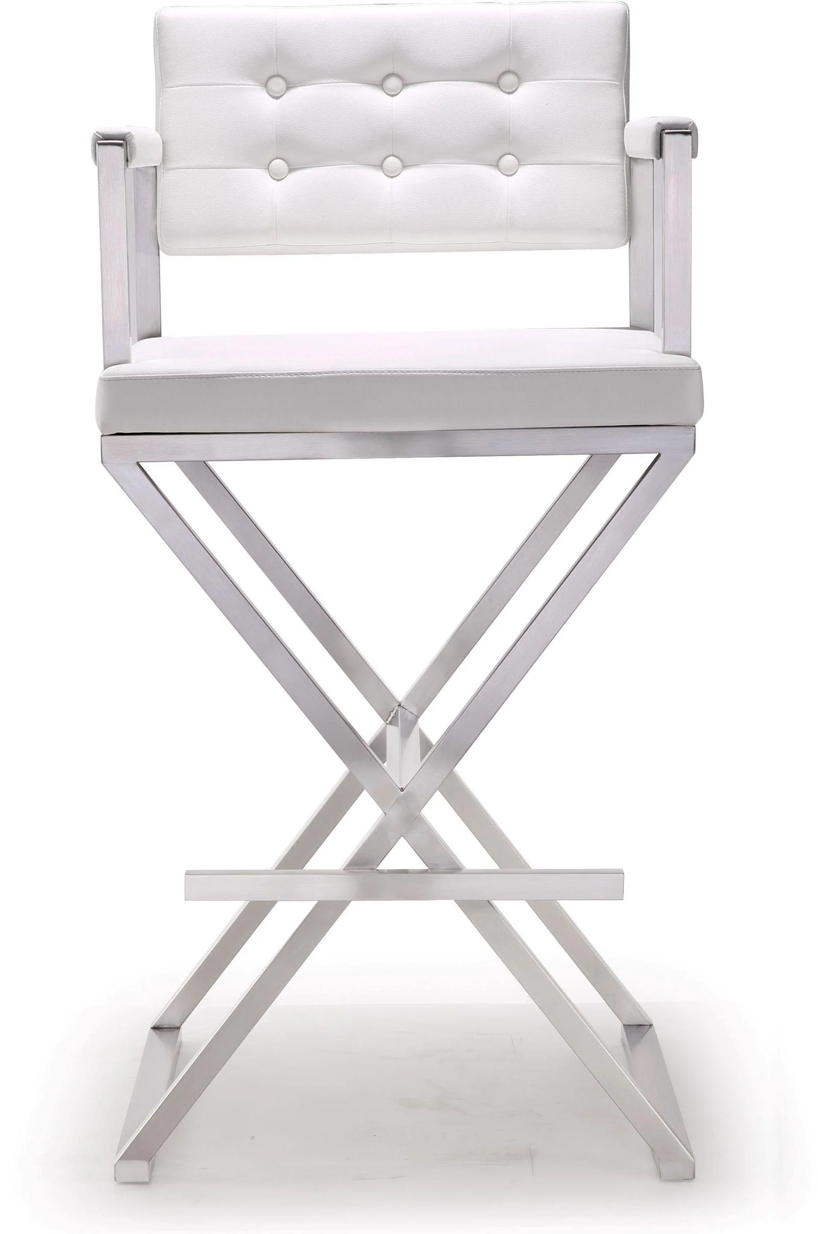 Director White Stainless Steel Barstool - Image 3