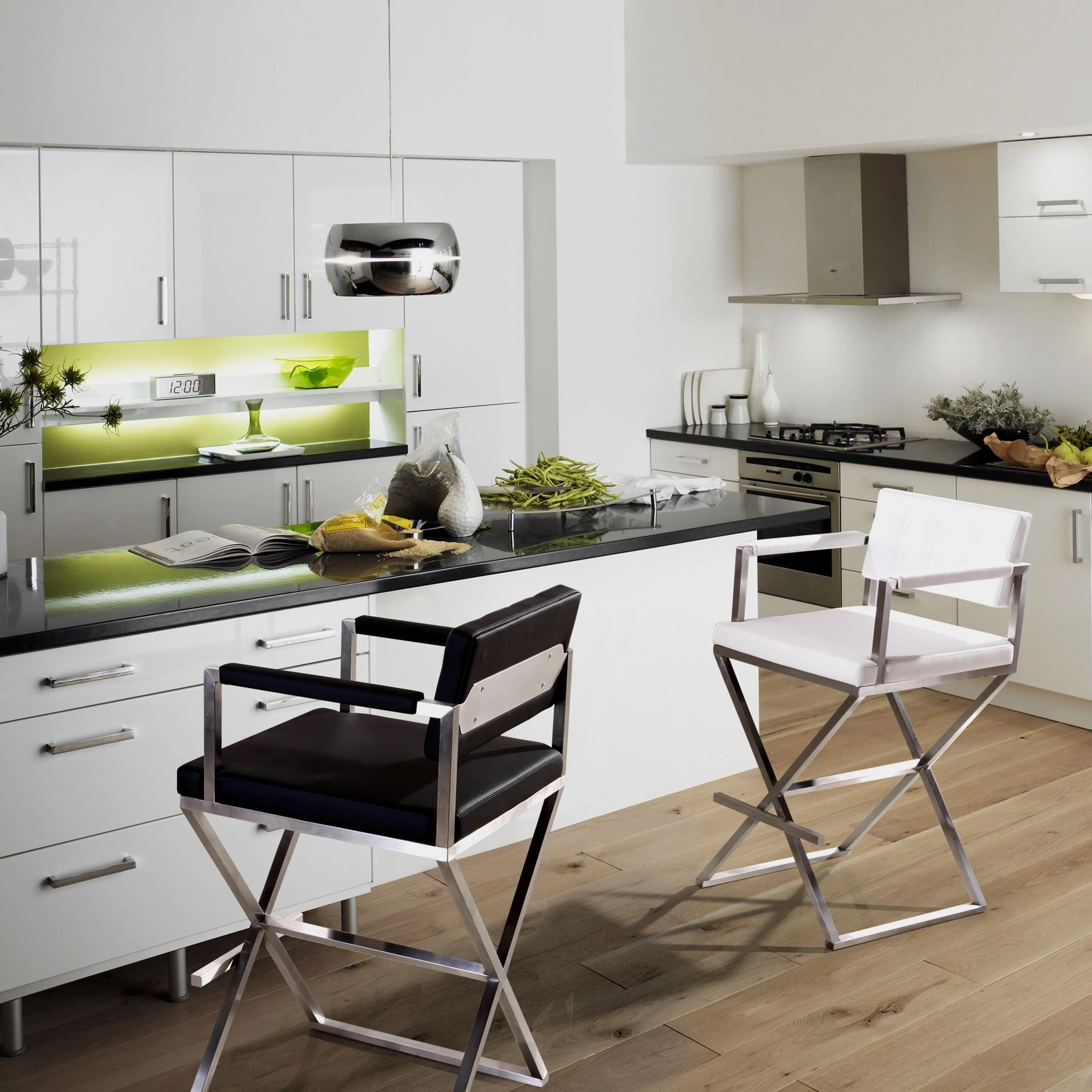 Director White Stainless Steel Counter Stool - Image 2