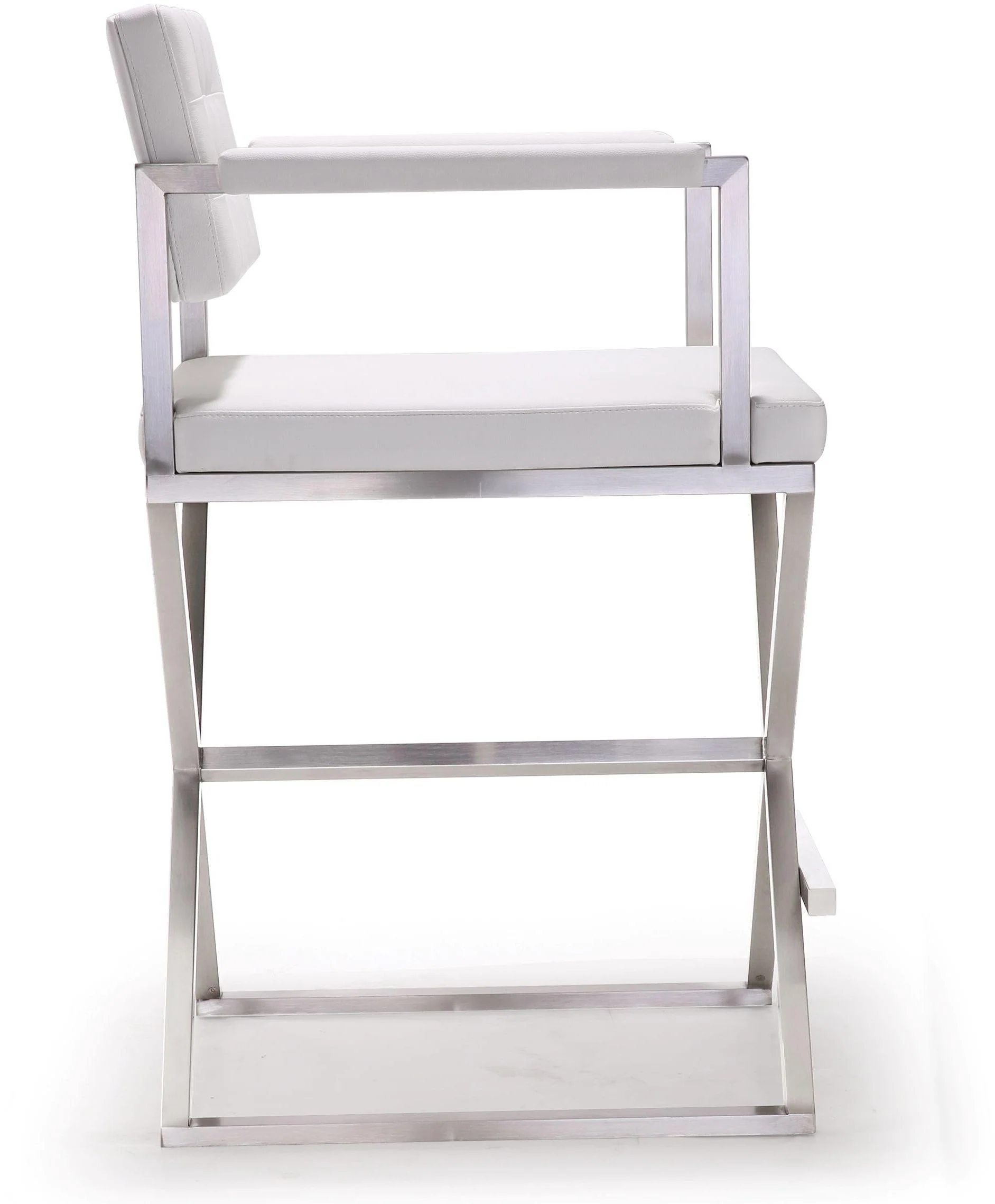 Director White Stainless Steel Counter Stool - Image 4