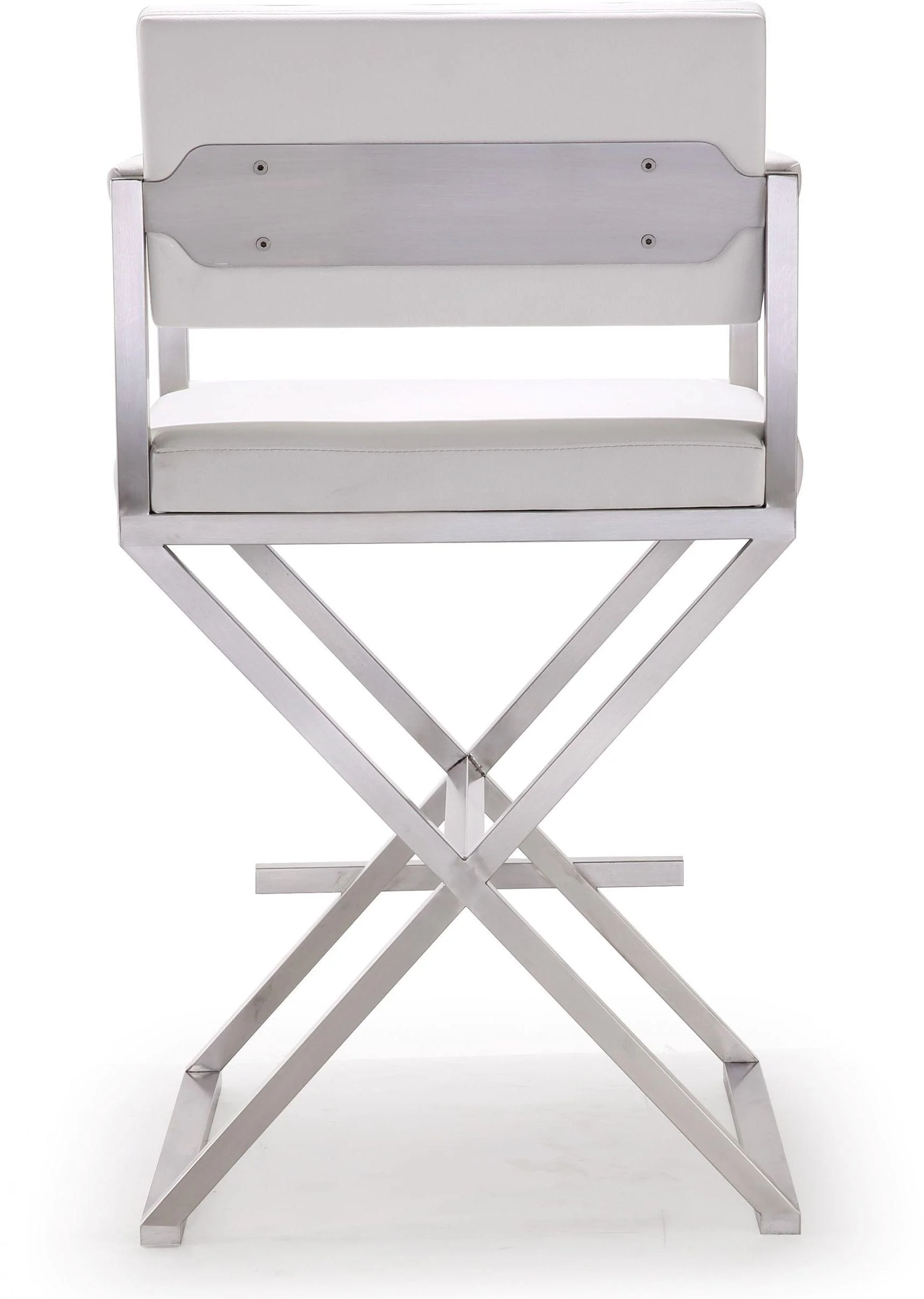 Director White Stainless Steel Counter Stool - Image 5