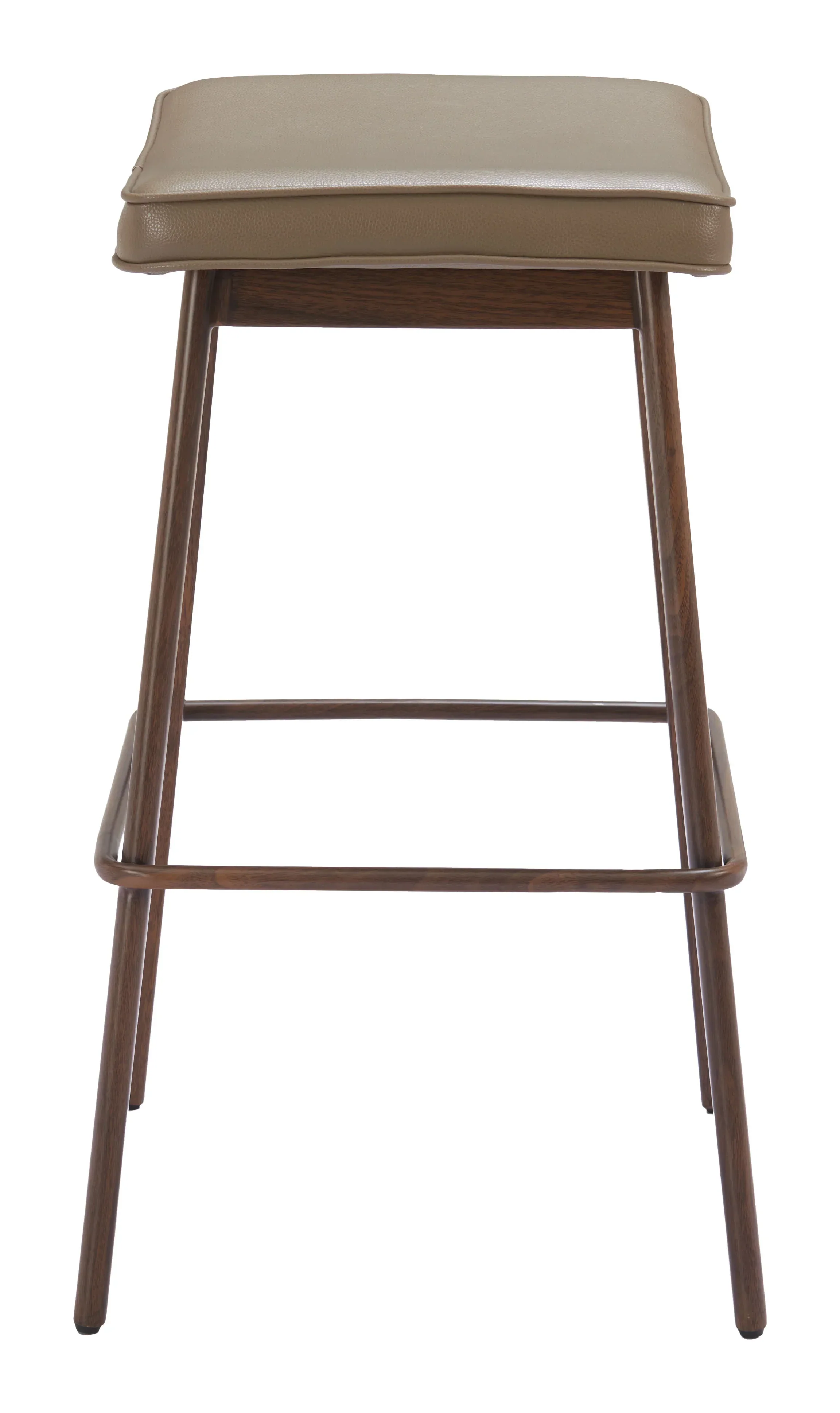 Divat Barstool (Set of 2) Taupe & Walnut - Image 2