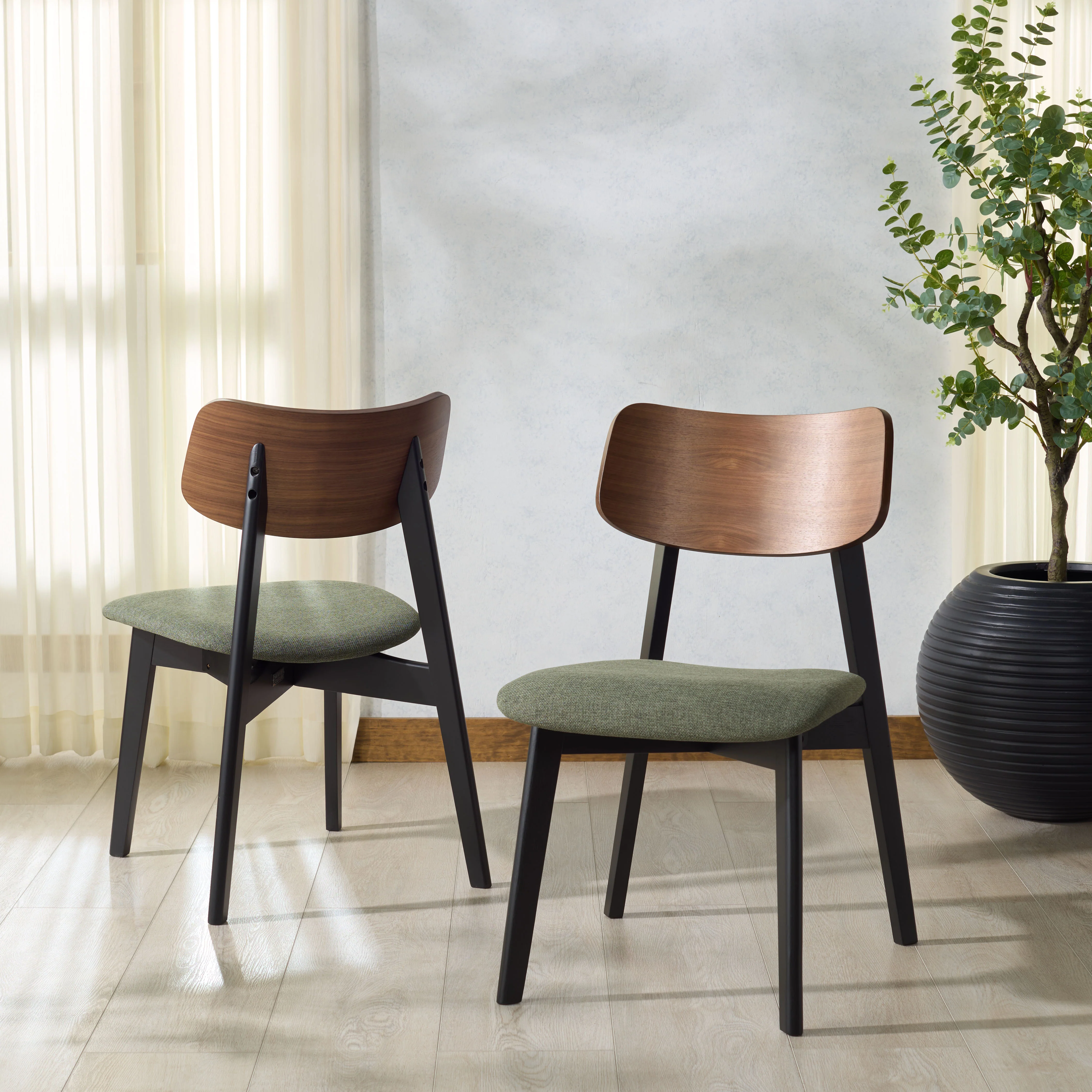 Divya Wood And Linen Dining Chair - Set of 2 - Image 21