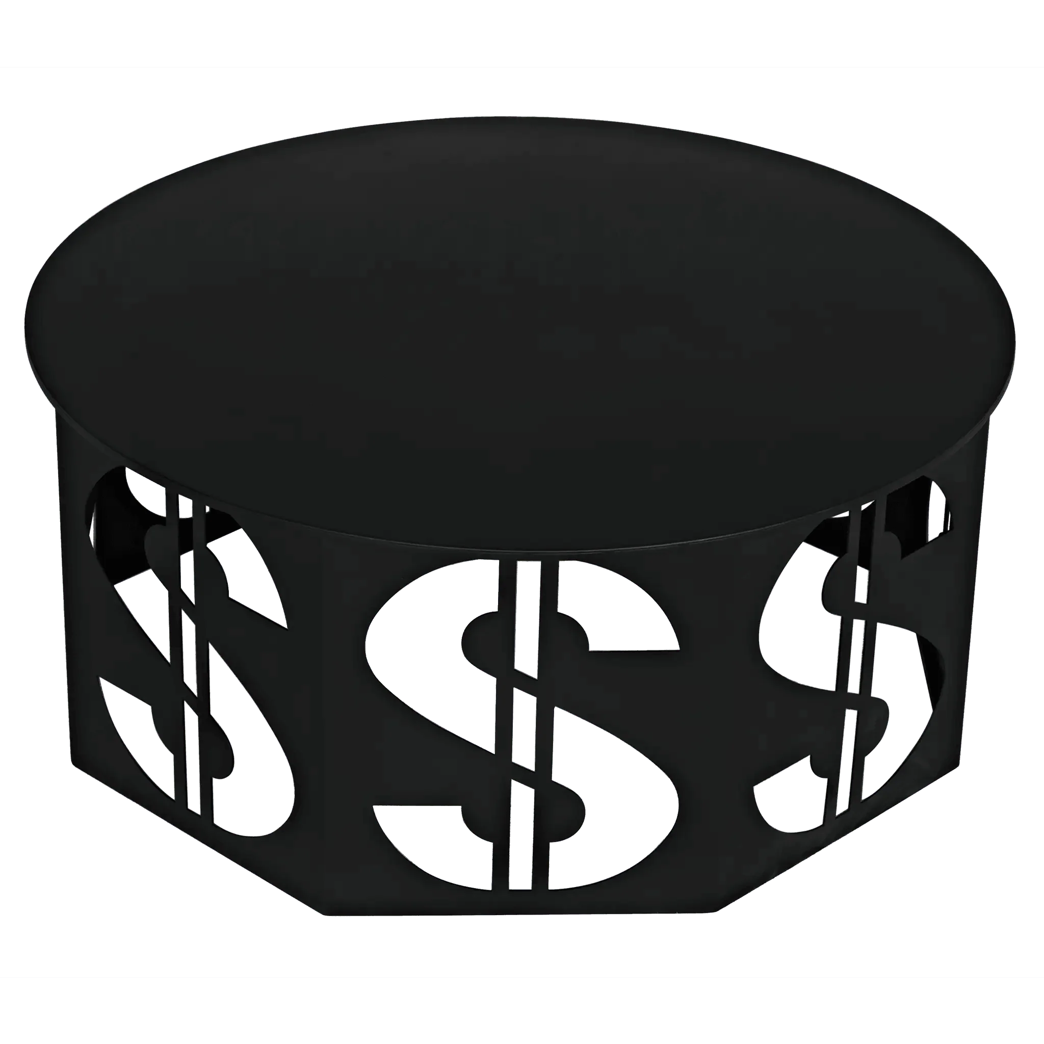 Dollar Coffee Table, Black Steel