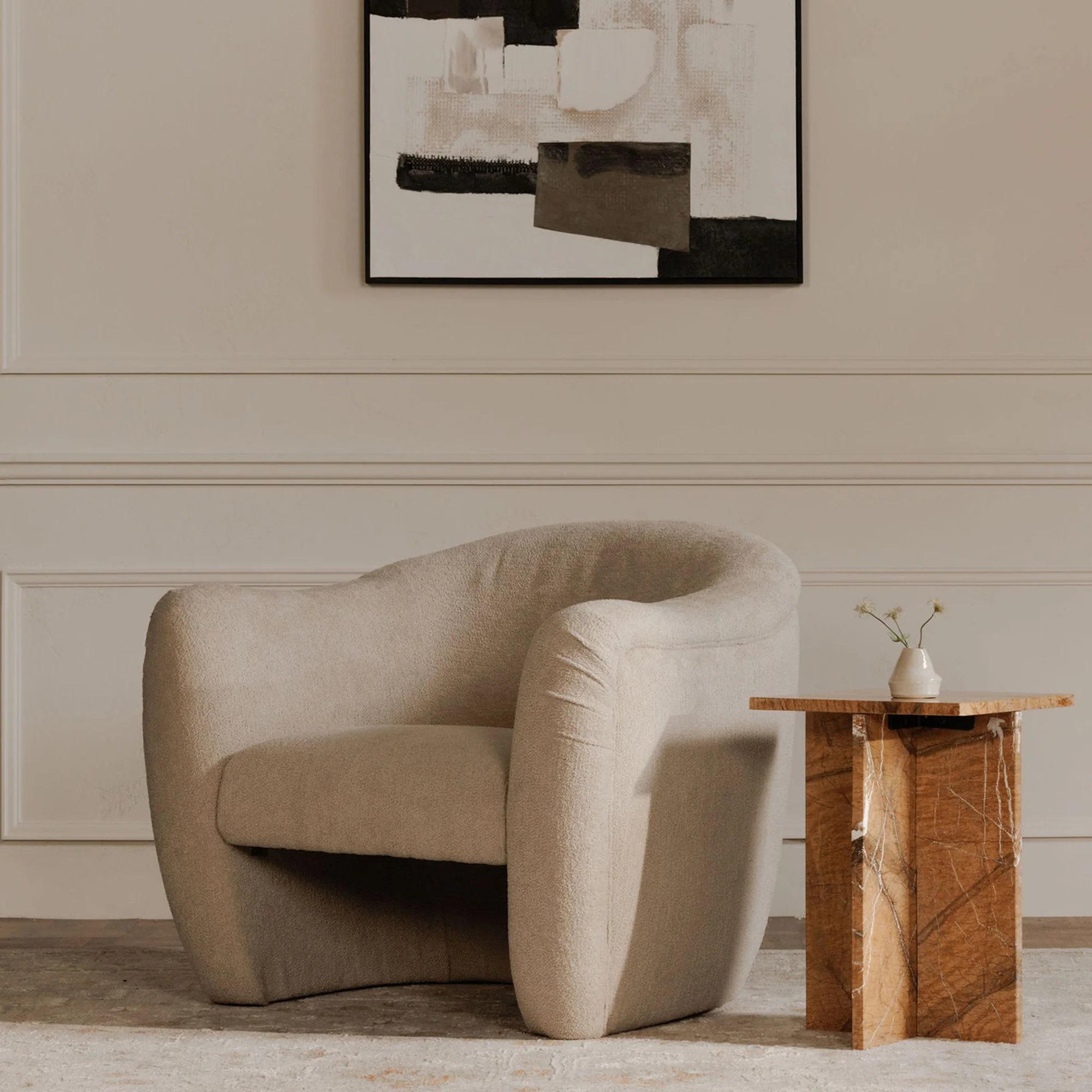 Domino Accent Chair Beige - Image 2