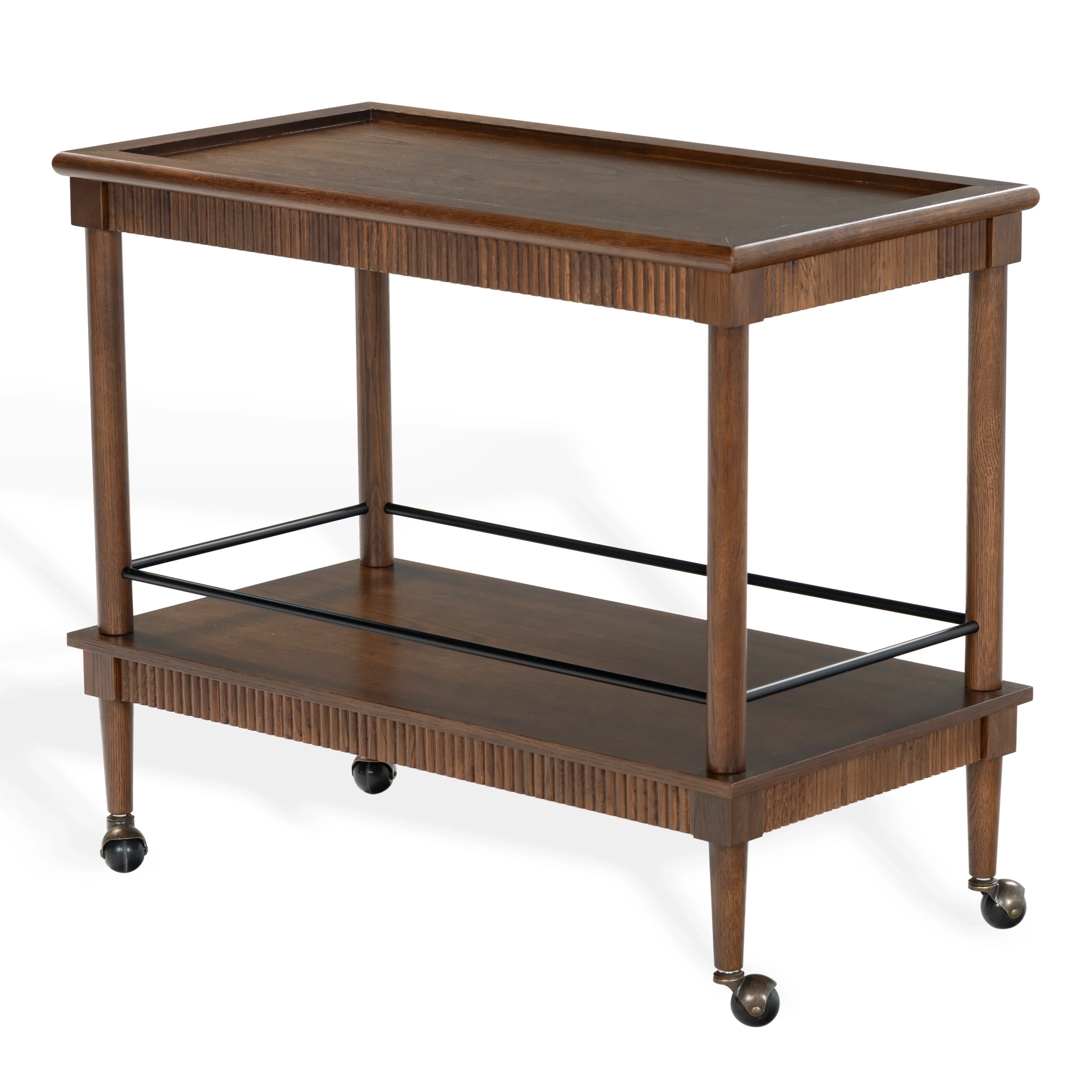 Donnabrielle Wood 2 Shelf Bar Cart - Image 11