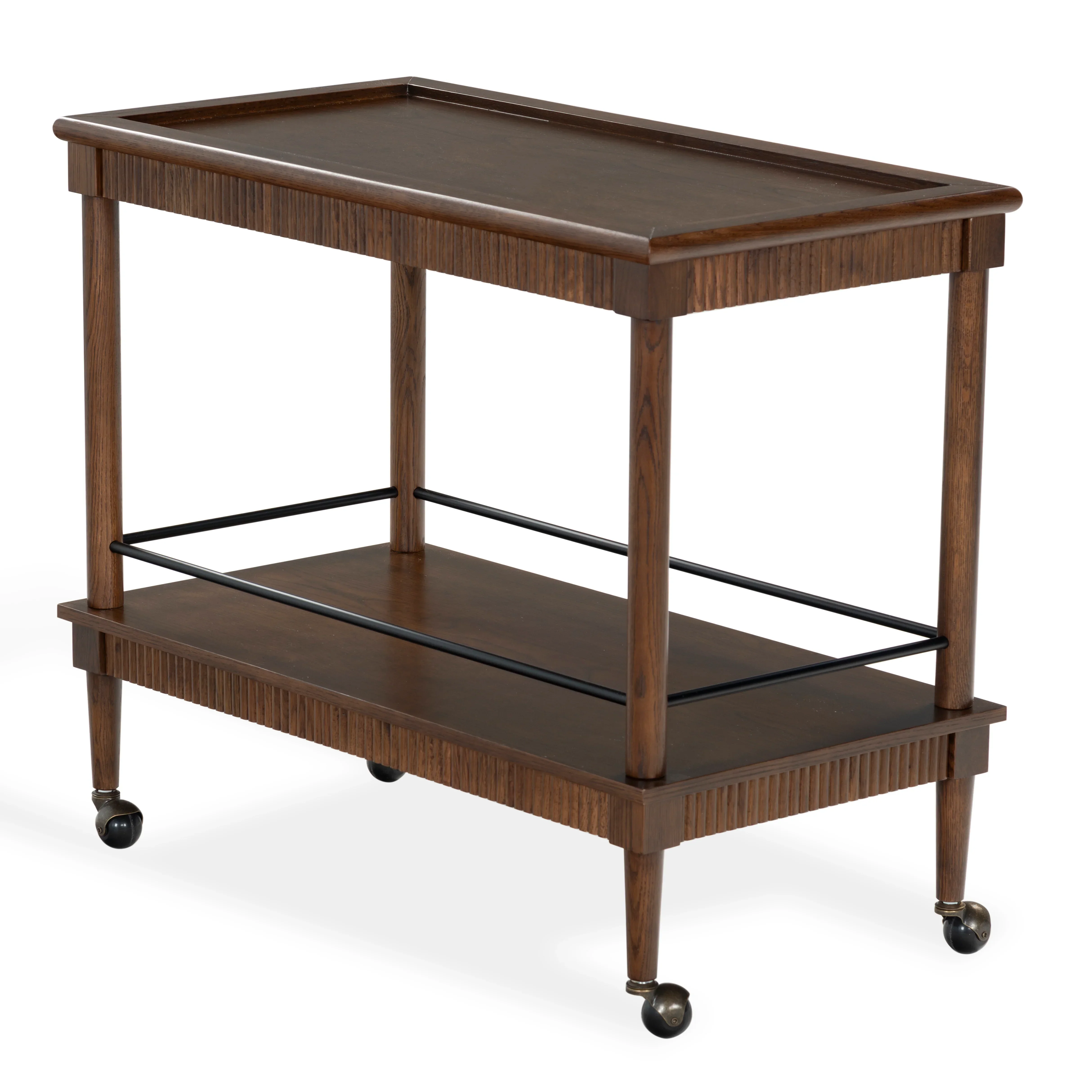Donnabrielle Wood 2 Shelf Bar Cart - Image 16