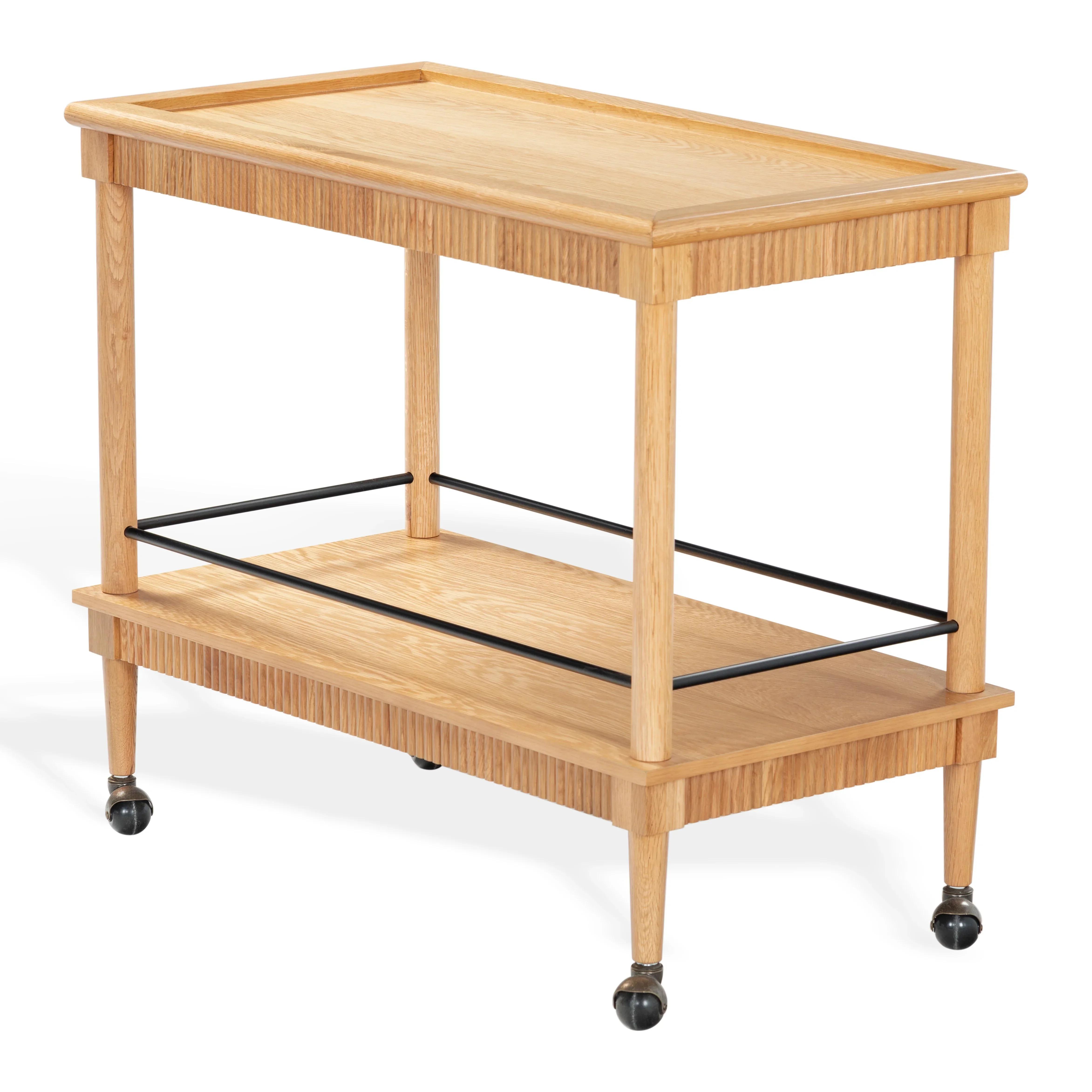 Donnabrielle Wood 2 Shelf Bar Cart - Image 4