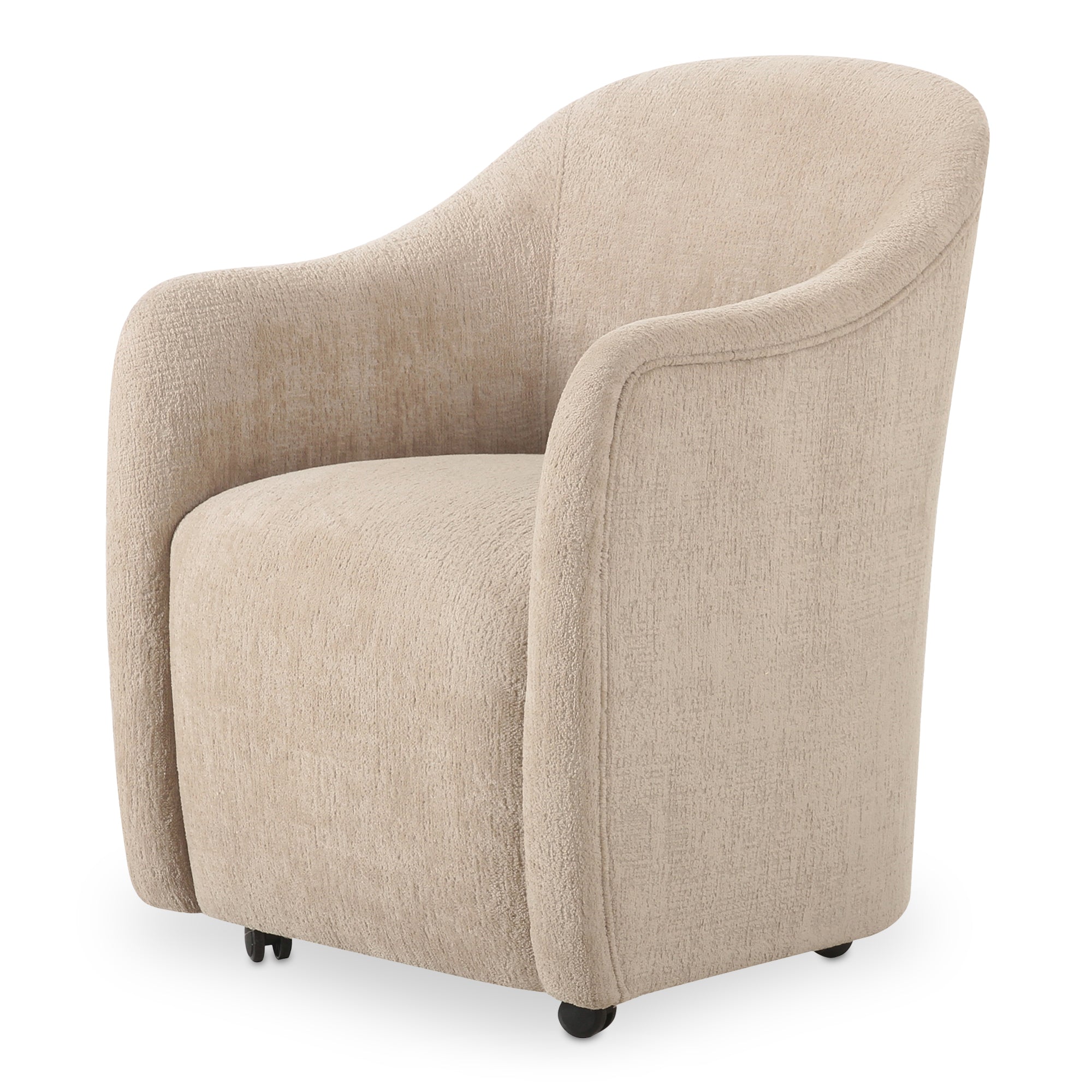 Drava Rolling Dining Chair Beige - Set of 2 - Image 3