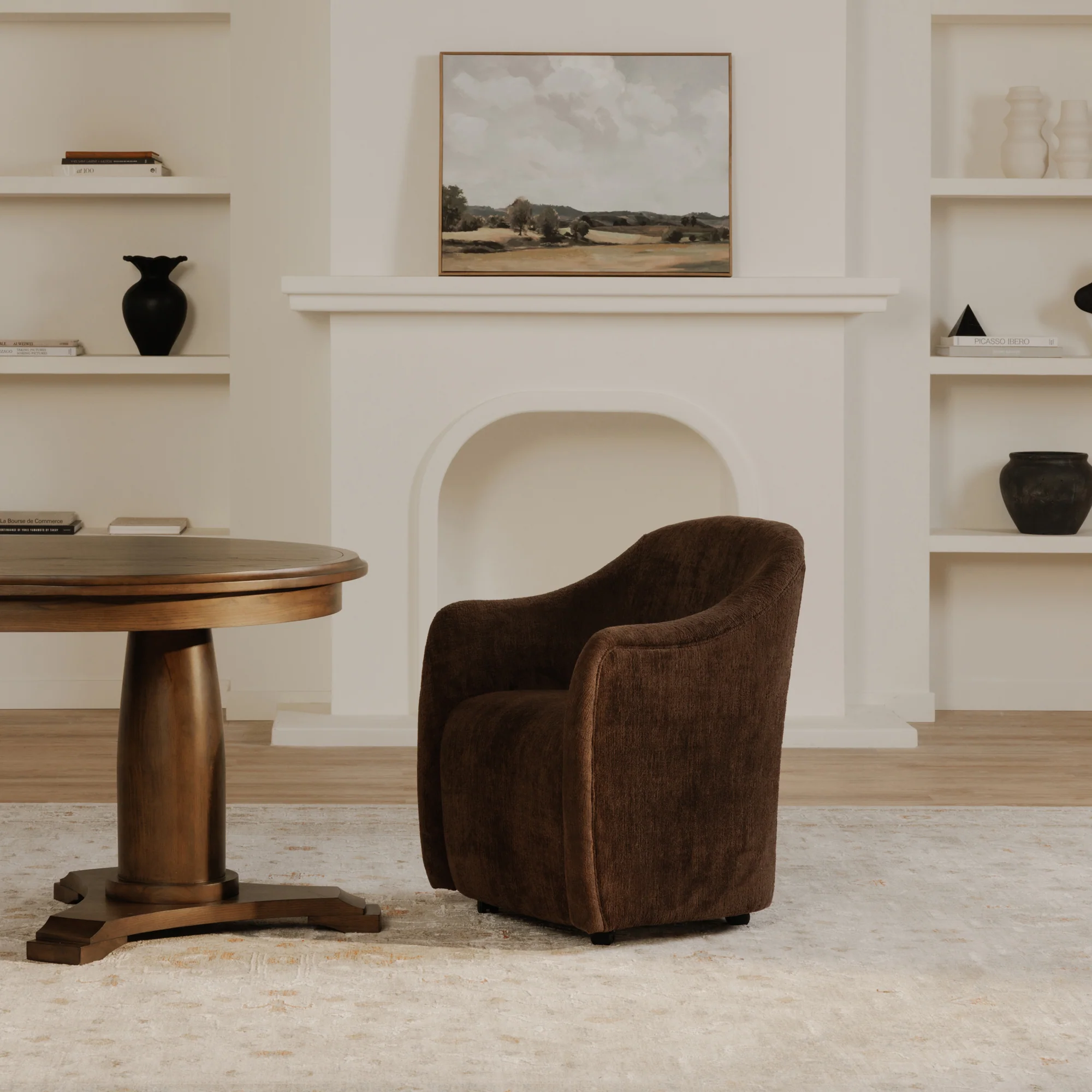 Drava Rolling Dining Chair Dark Brown - Set of 2 - Image 2