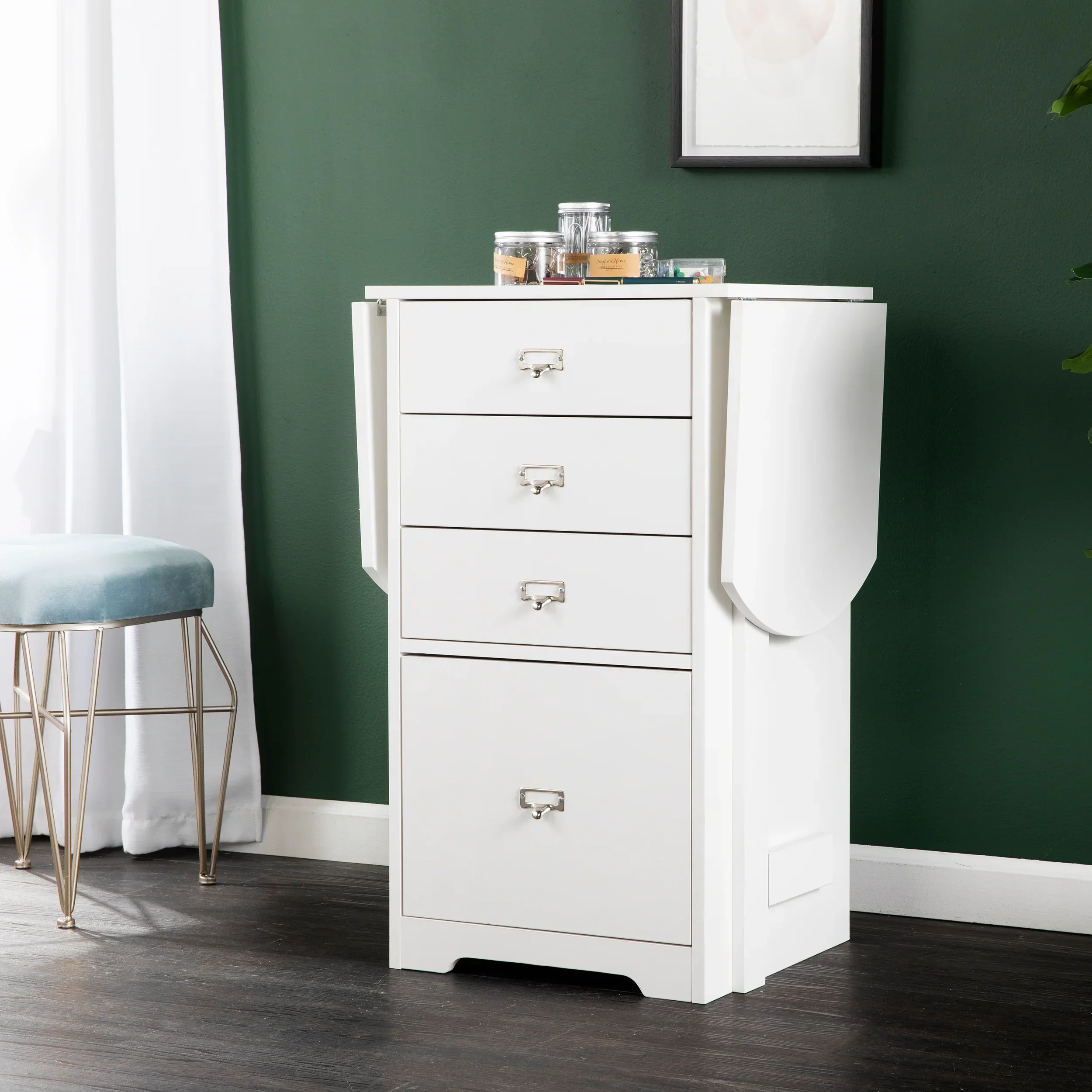 Drop-Leaf Desk w/ Storage - Image 2
