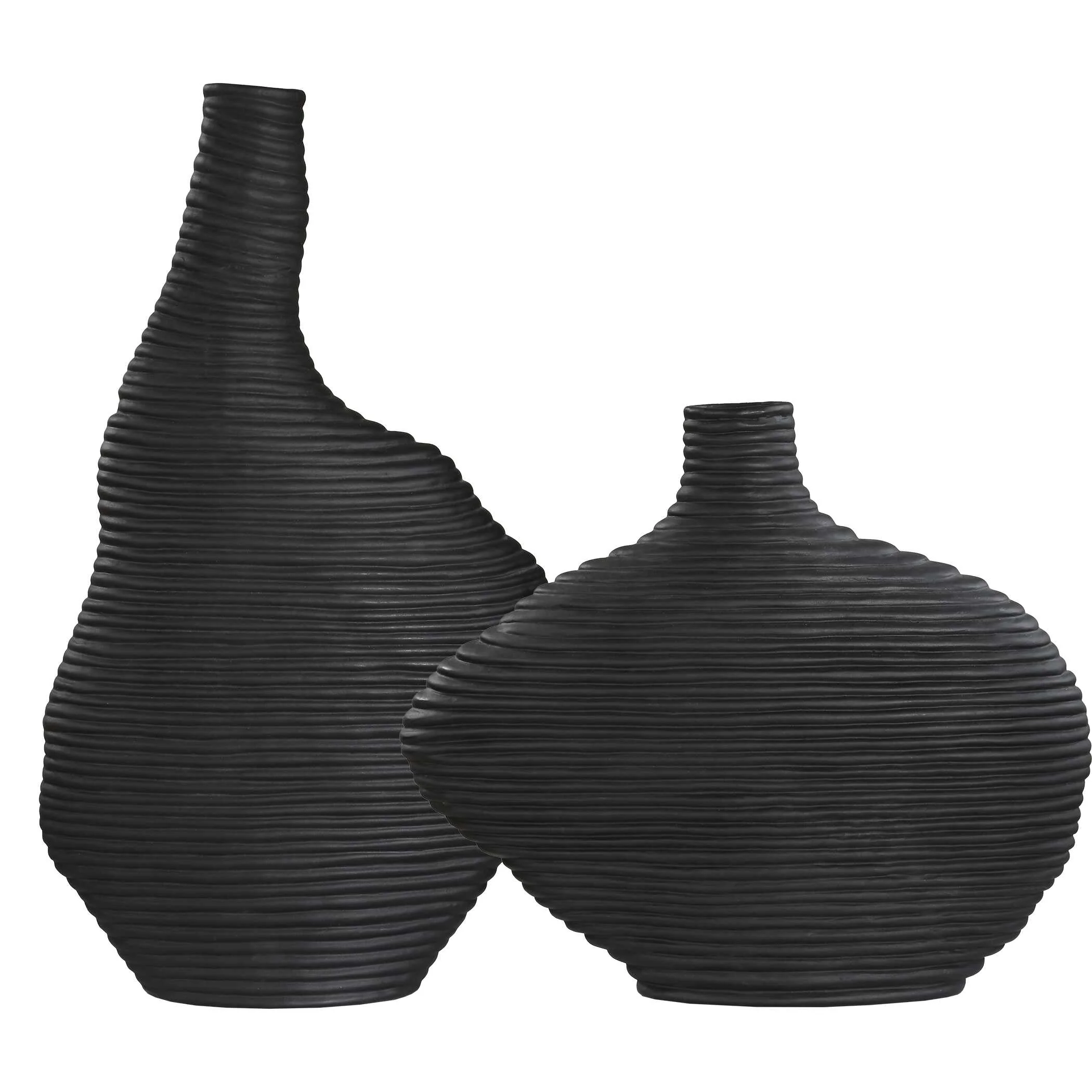 Duostacked Black Vases - Set of 2 - Image 4