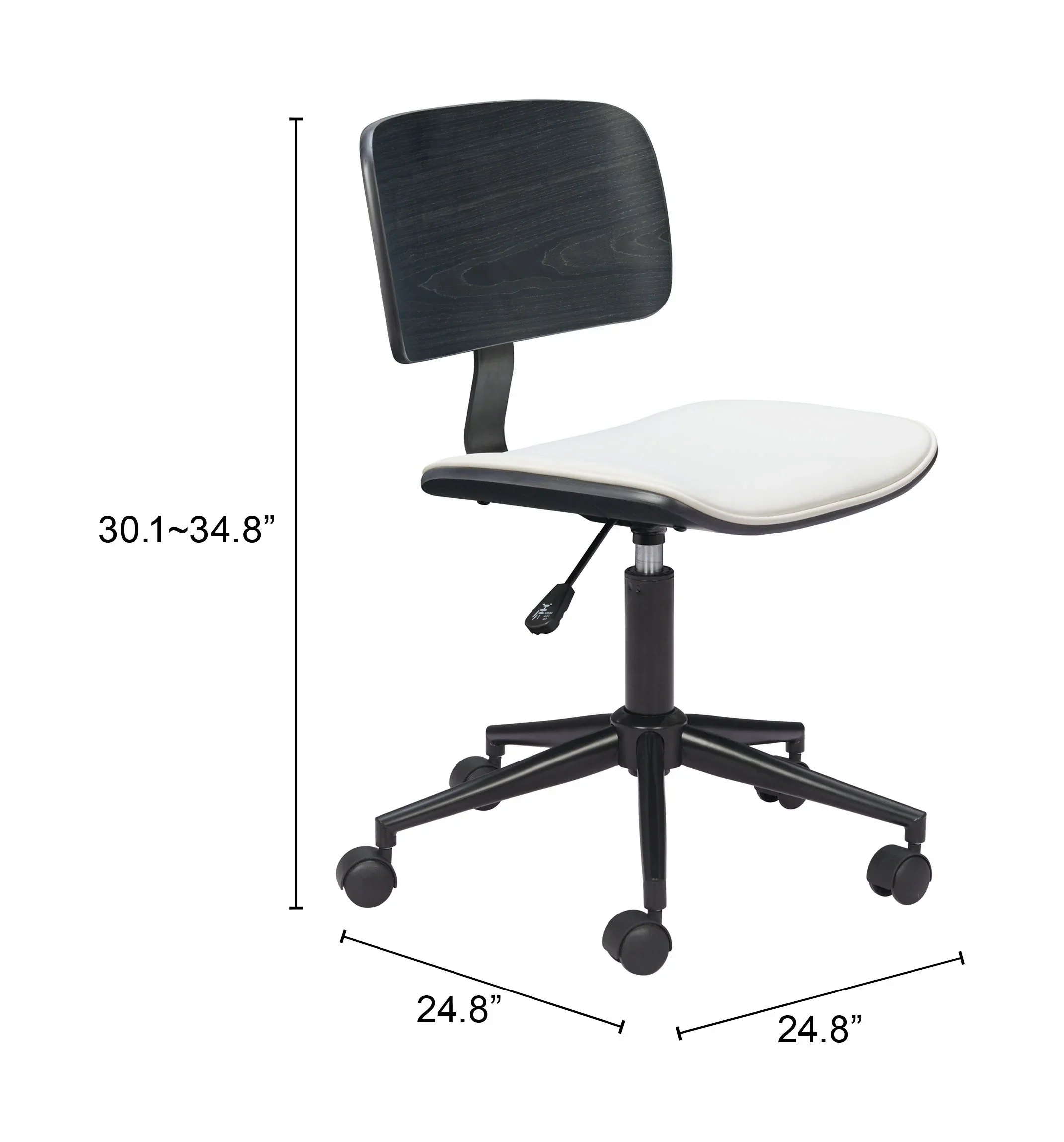 Duravel Office Chair White & Black - Image 5