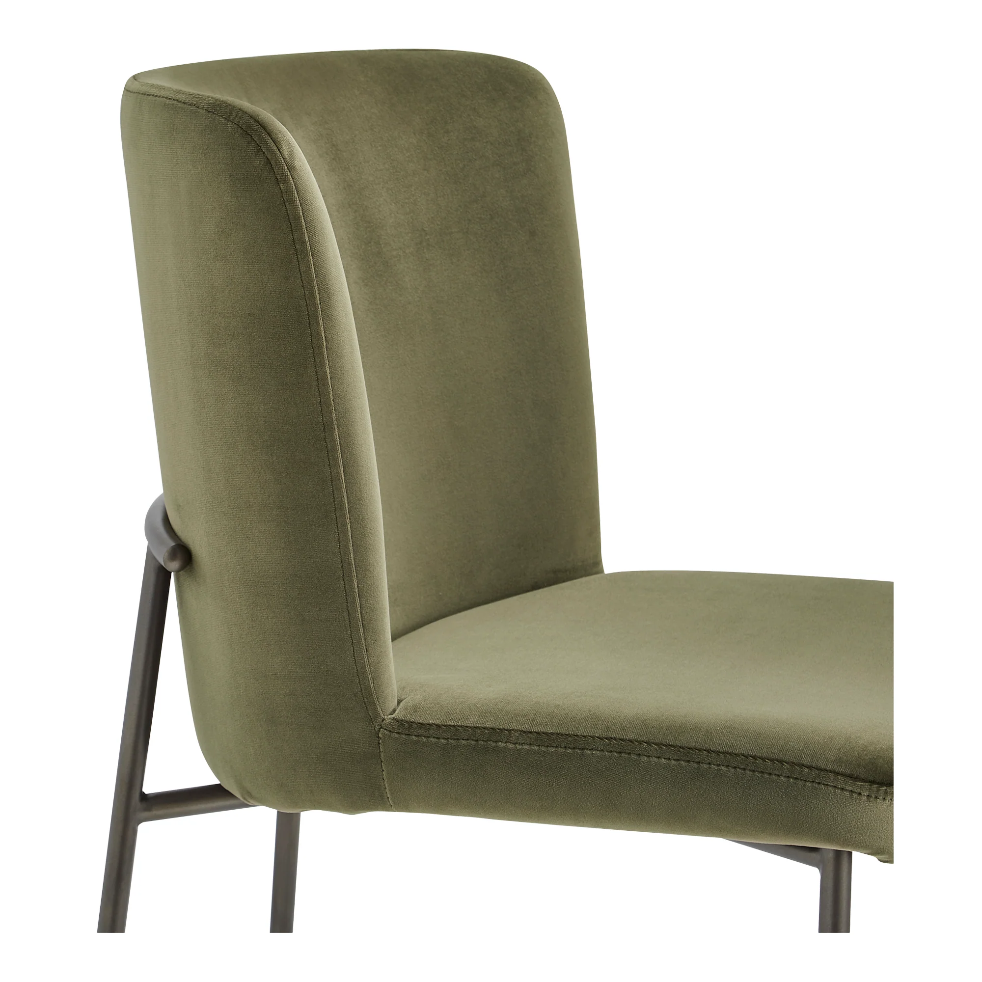 Early Dining Chair Faux Green Mohair - Set of 2 - Image 6