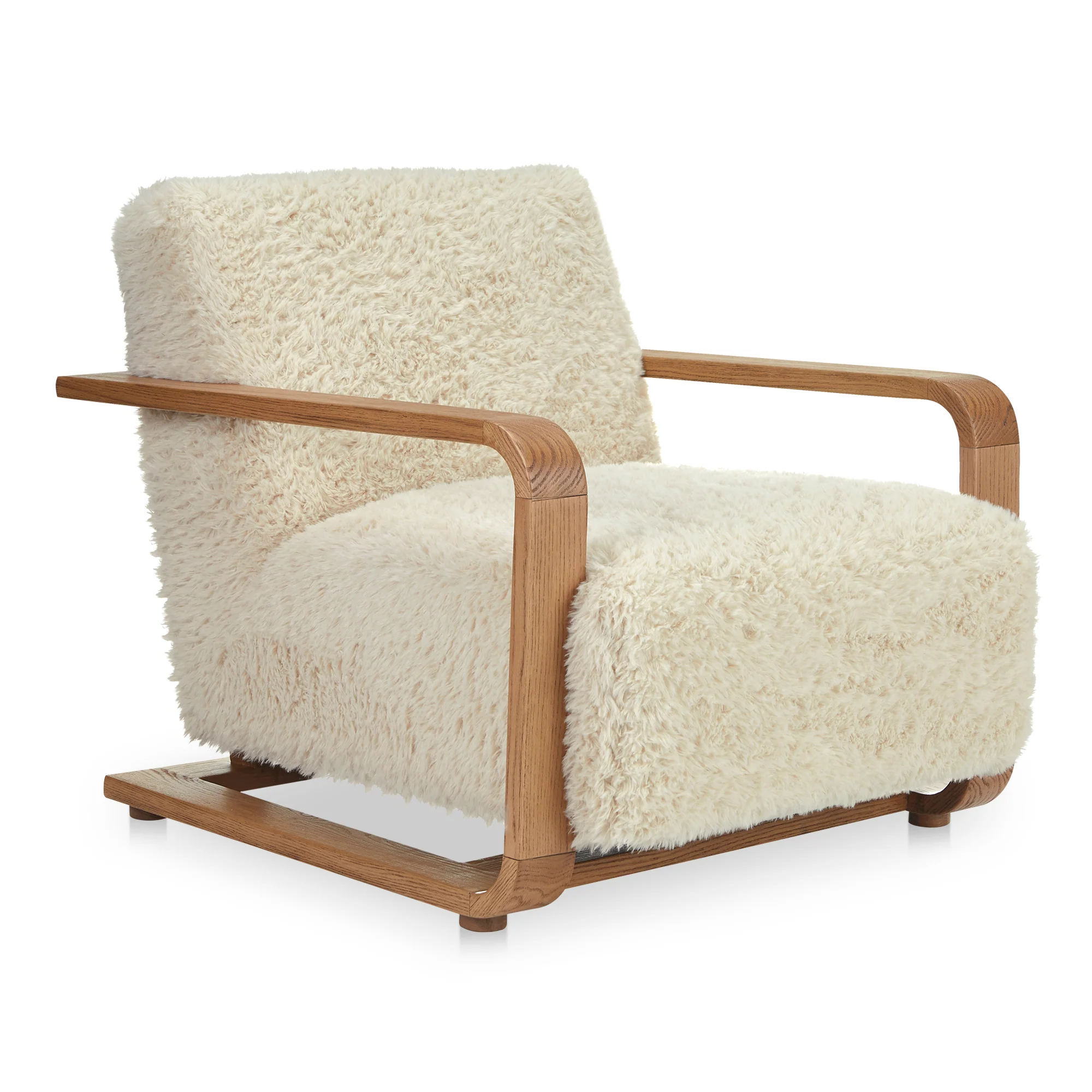 Eckersley Lounge Chair Cream Faux Fur - Image 3